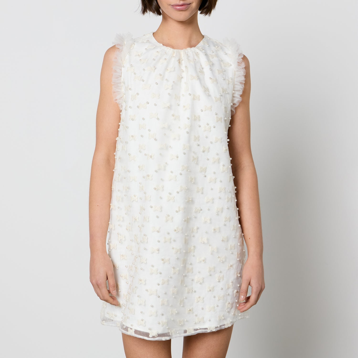 Sister Jane Bow Collection Embellished Organza and Tulle Mini Dress - L/UK 14