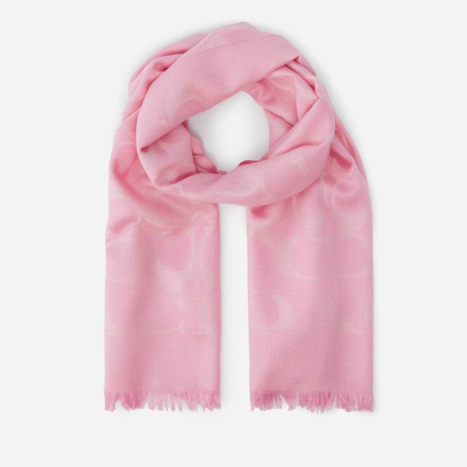 Coach Signature C Oblong Satin-Jacquard Scarf