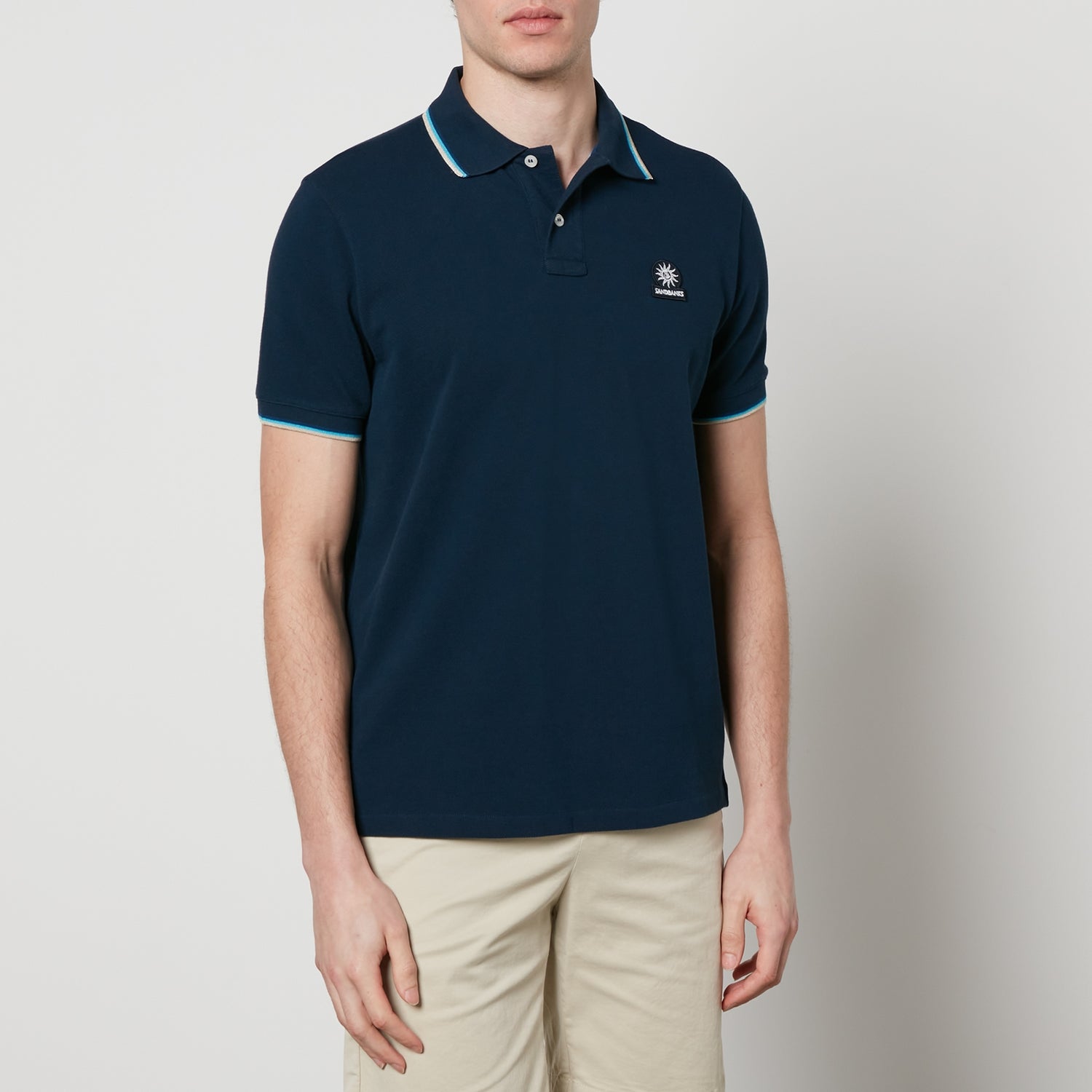 Sandbanks Logo-Appliquéd Cotton-Piqué Tipped Polo Shirt - S