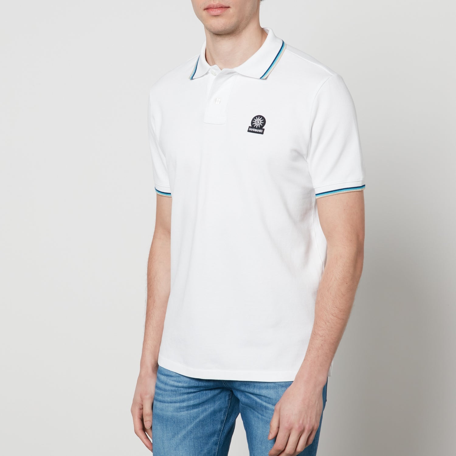 Sandbanks Logo-Appliquéd Cotton-Piqué Tipped Polo Shirt - XL