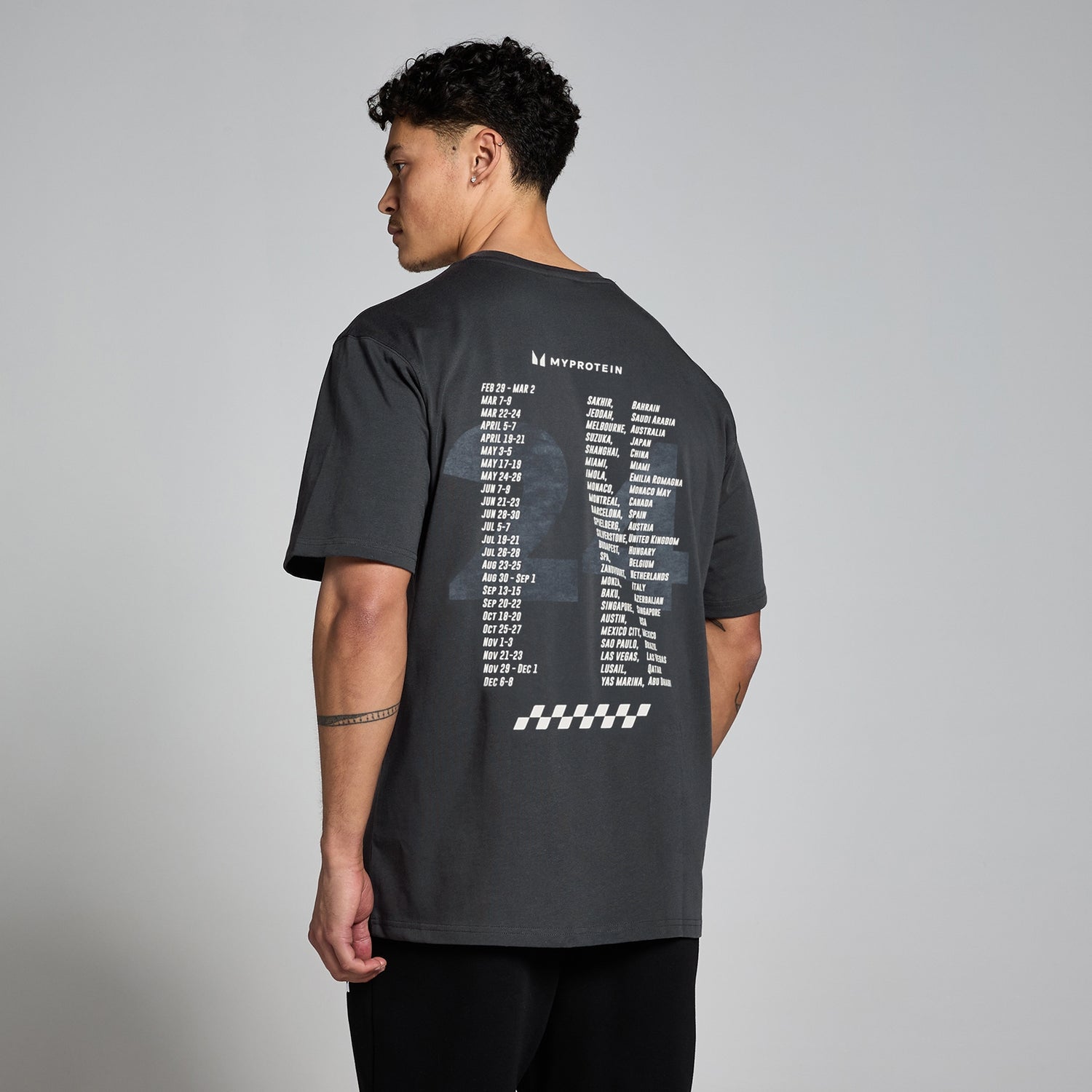 MP Race Day Graphic T-Shirt - Washed Black - XXS-XS