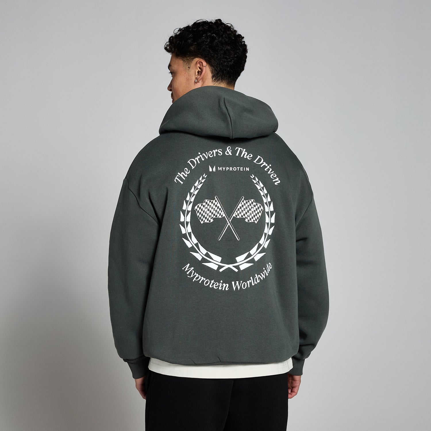 Sweat à capuche MP World Wide Graphic – Noir délavé - XXS-XS