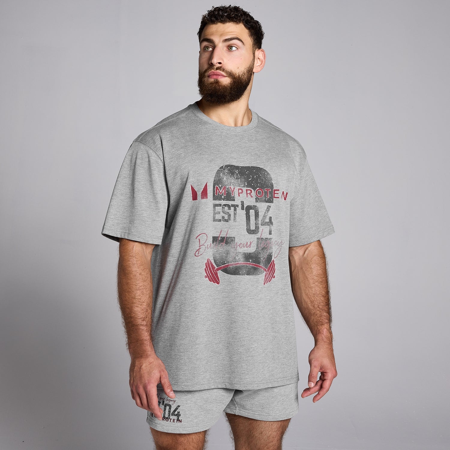 MP Origin Graphic T-Shirt - Grey Marl - XXS-XS