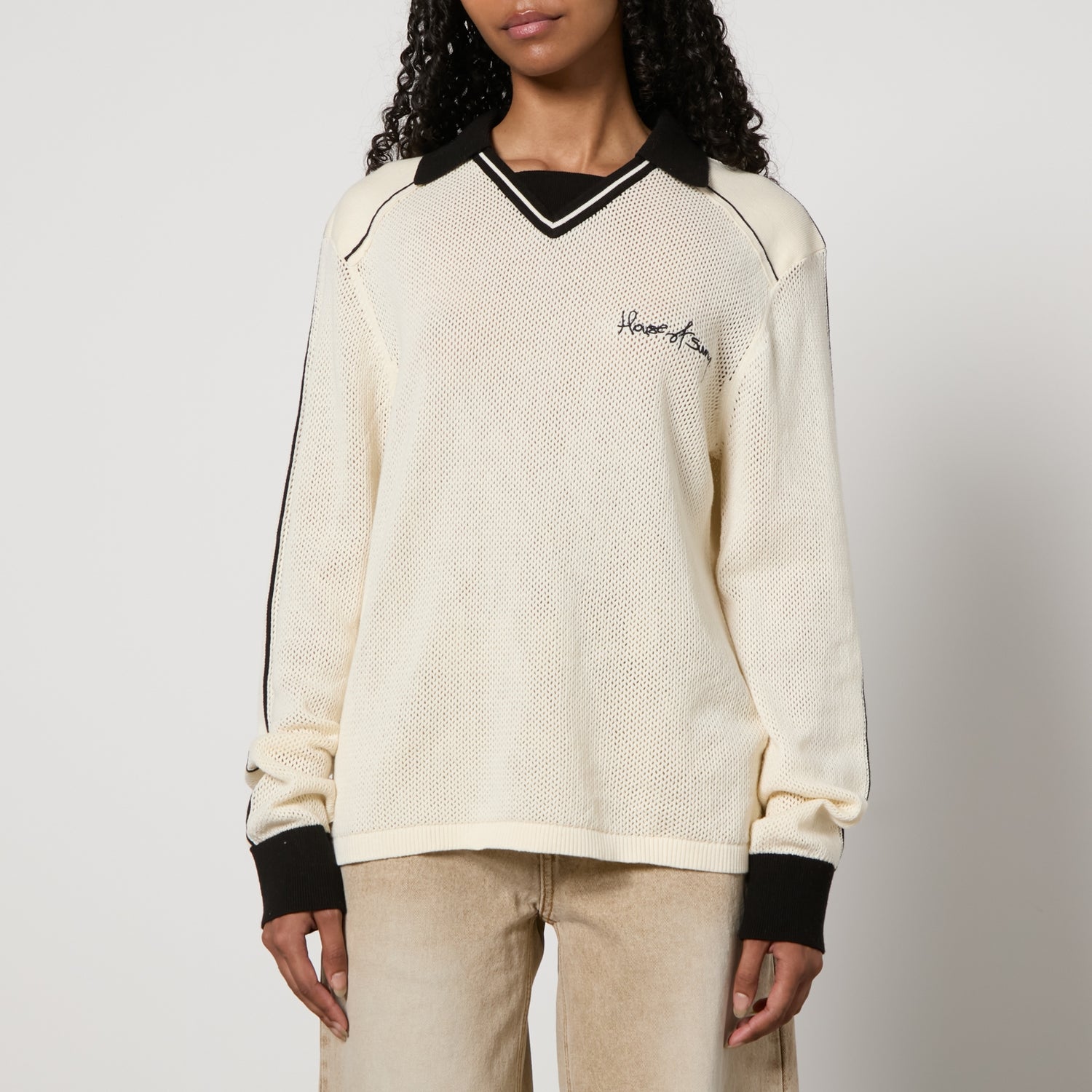 House of Sunny Keepers Open-Knit Cotton Top