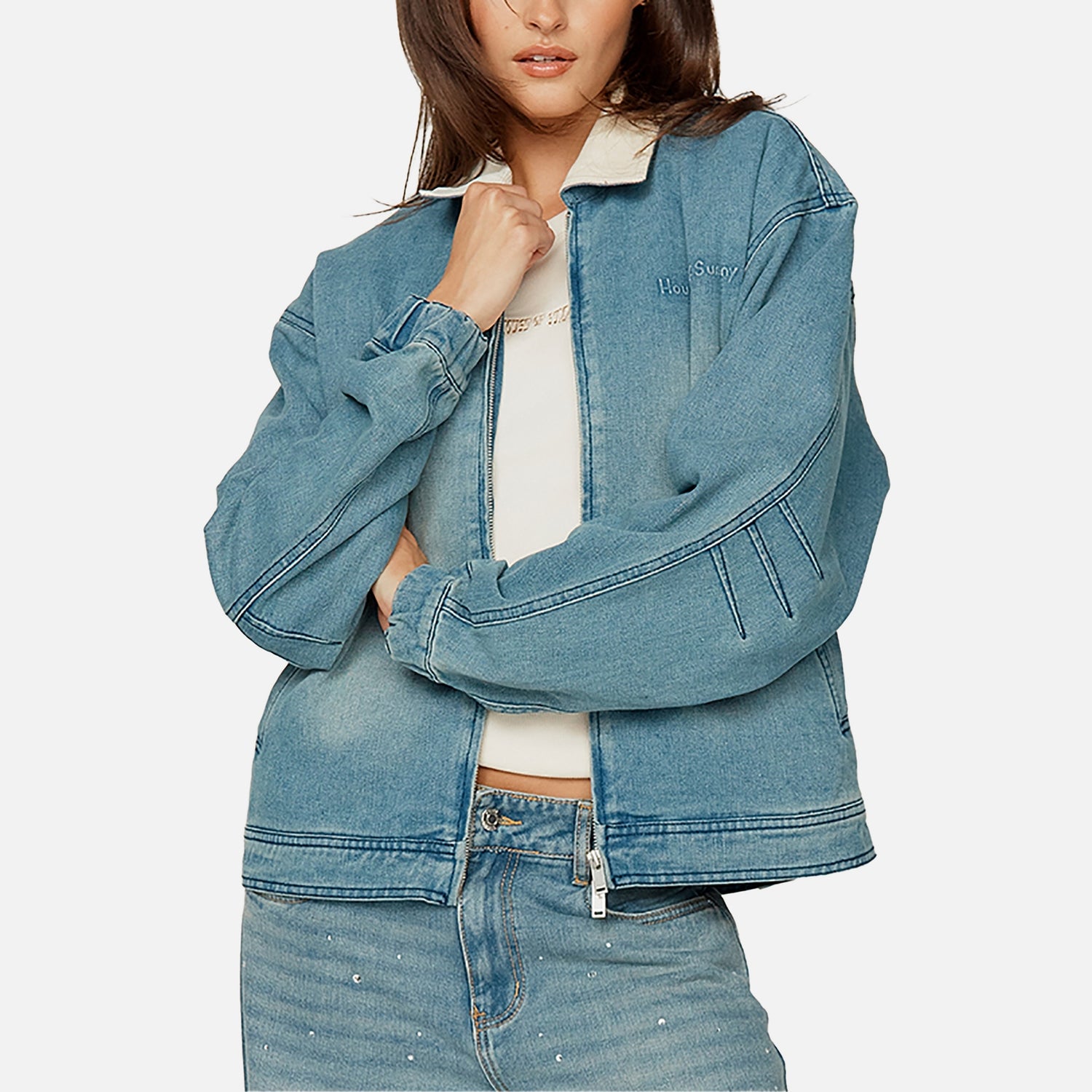 House of Sunny Wu Denim Boxy Jacket - S
