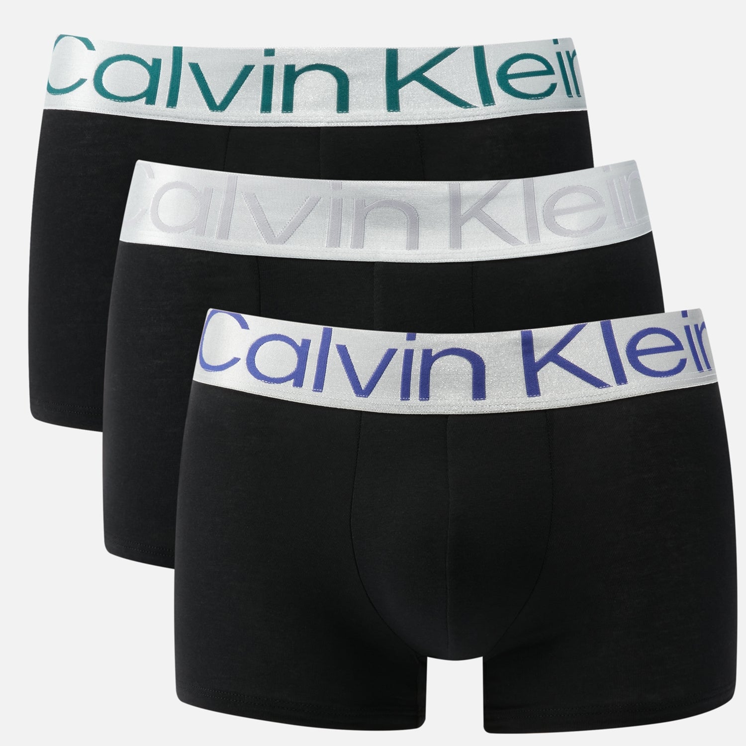 Calvin Klein Three-Pack Steel Cotton-Blend Boxer Trunks - XS