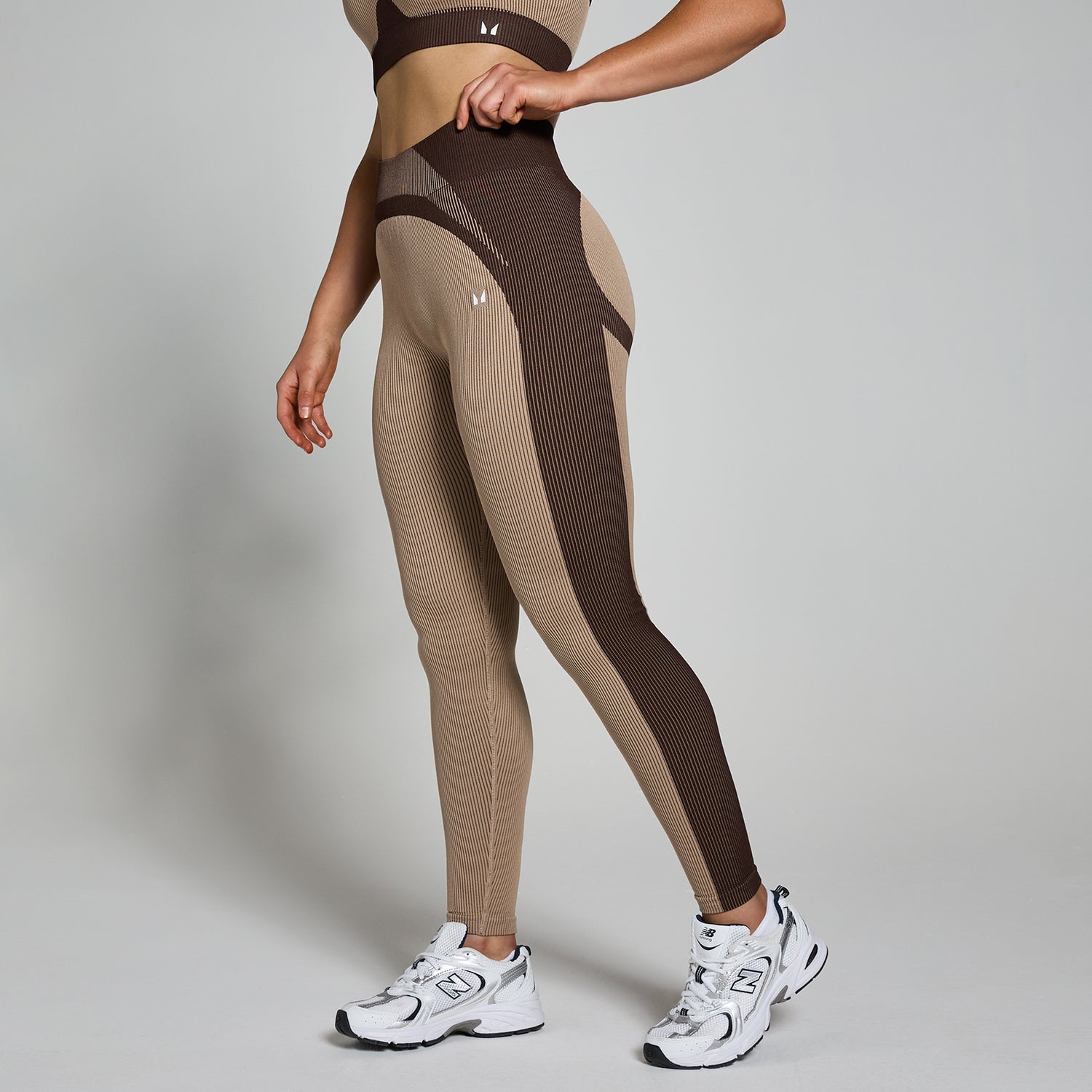 MP Női Contrast Rib Seamless Leggings – Kasmír/Espresso