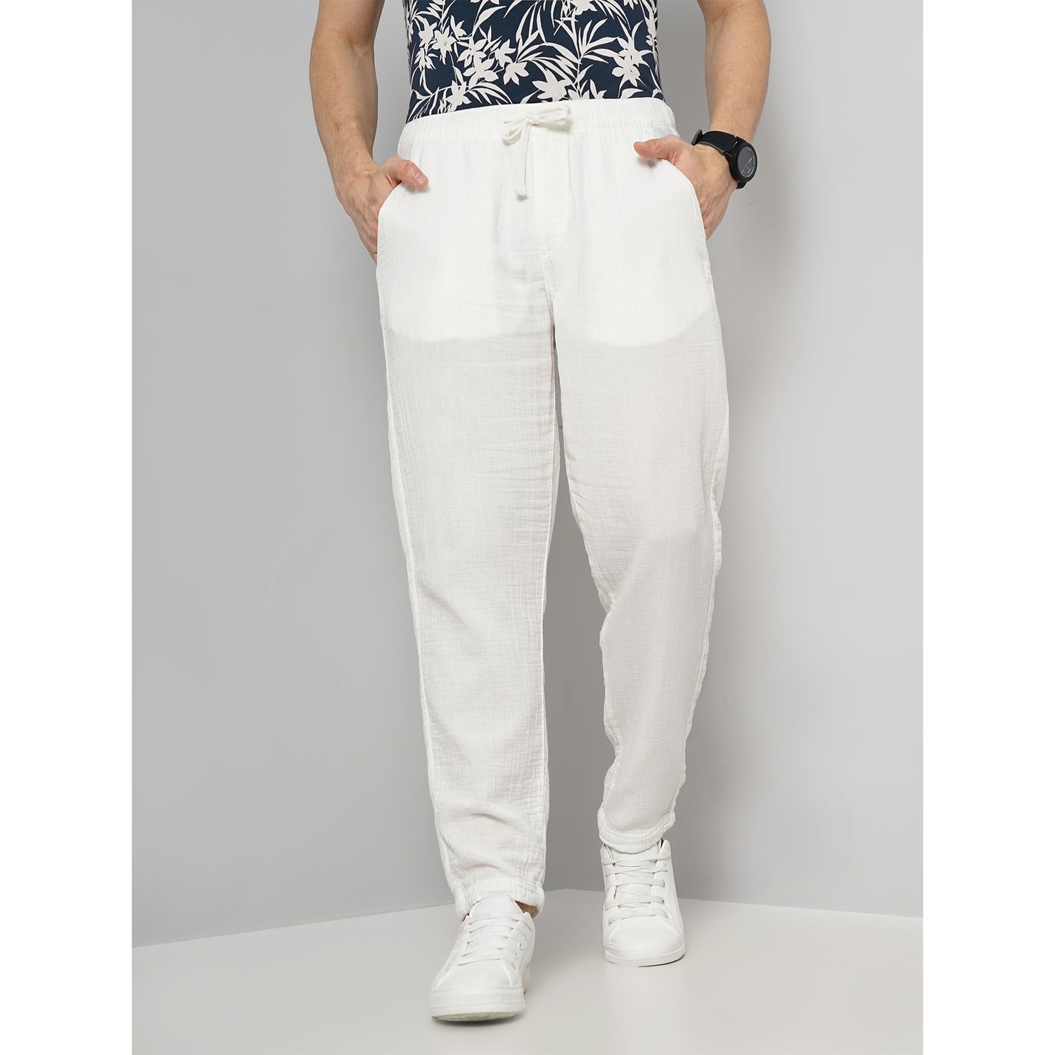 White Slim Fit Cotton Pants for Men by GentWith | Worldwide Shipping | Slim  fit cotton pants, Stretch dress pants, Cotton pants