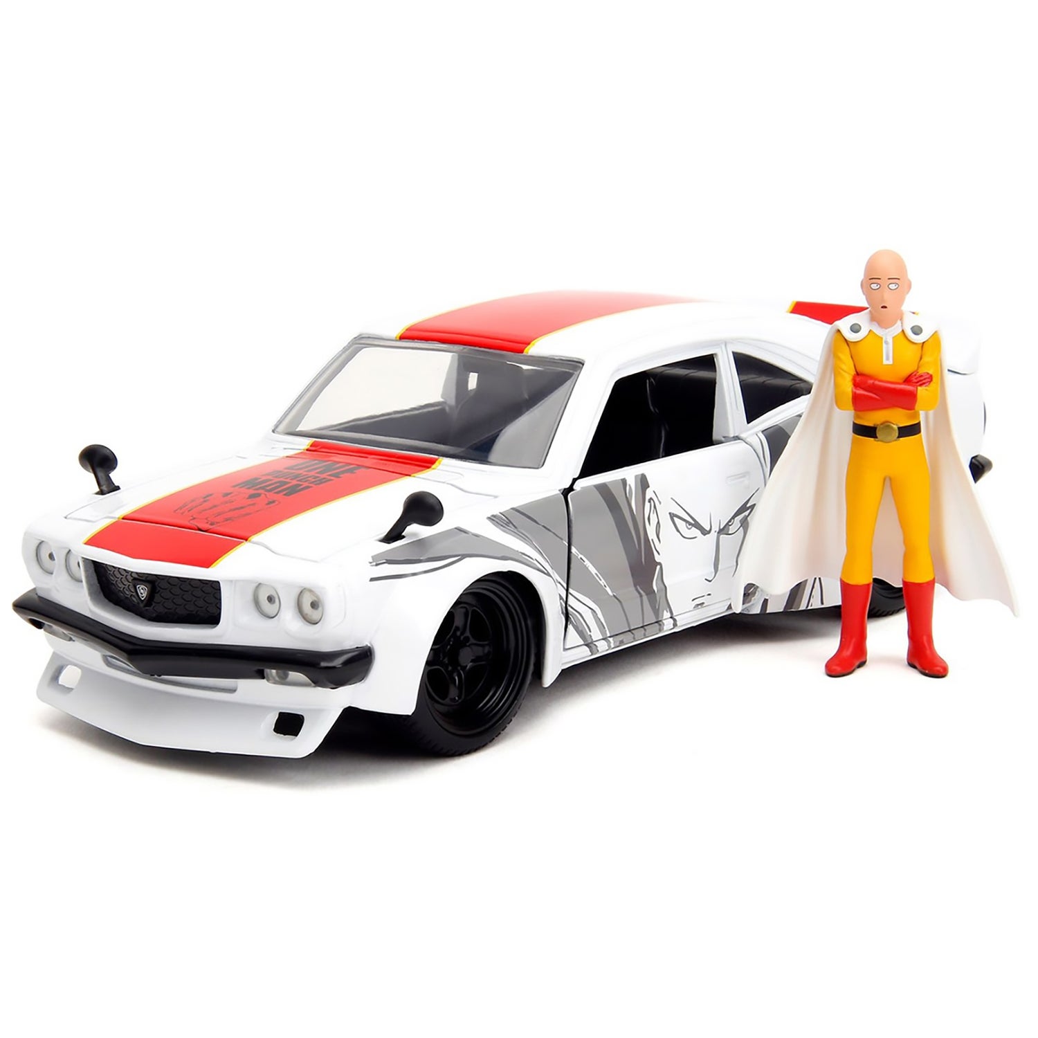 Jada Hollywood Rides 1:24 Scale Diecast 1974 Mazda RX-3 with One Punch Man Figure