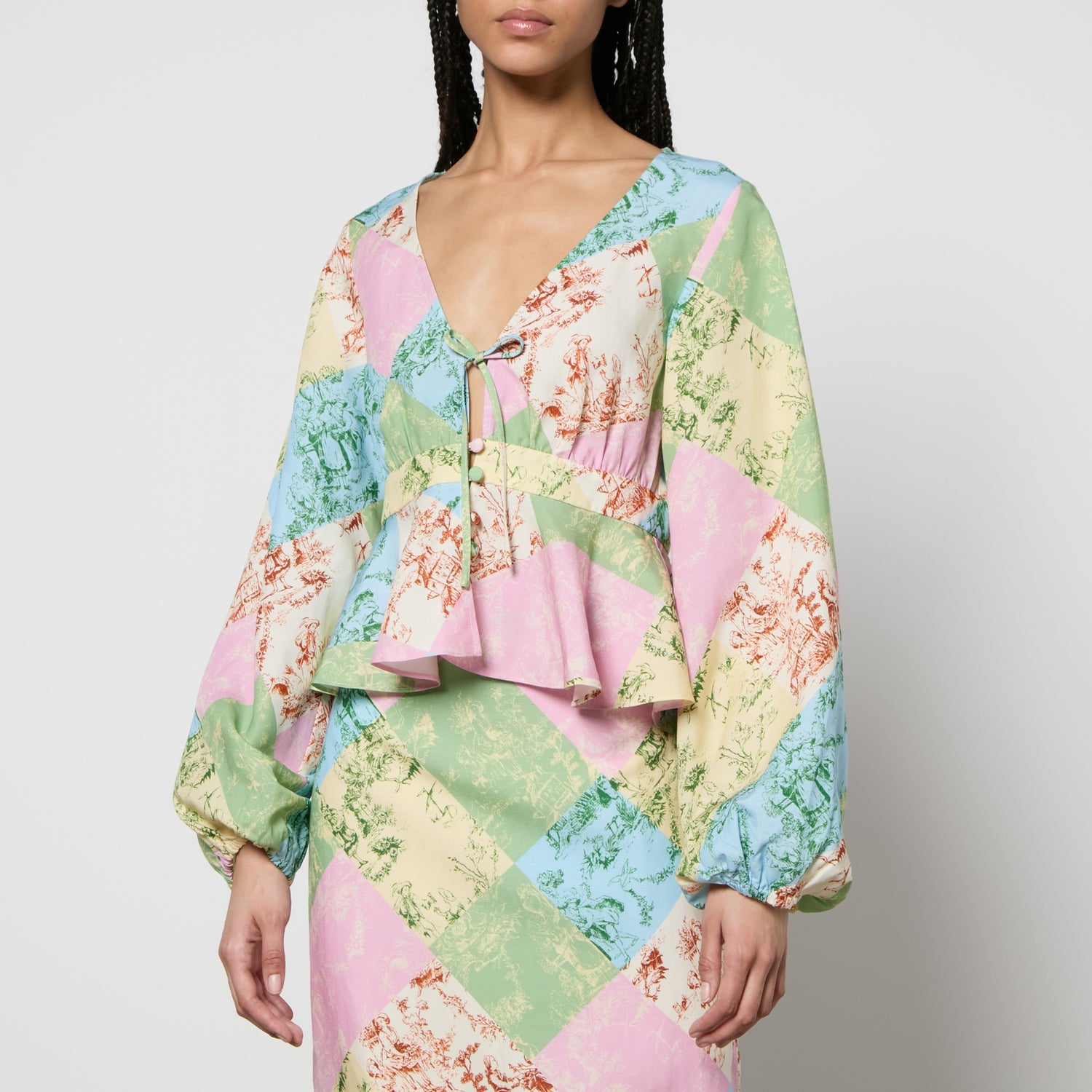 Kitri Irene Toile De Jouy Lyocell-Blend Top - UK 6