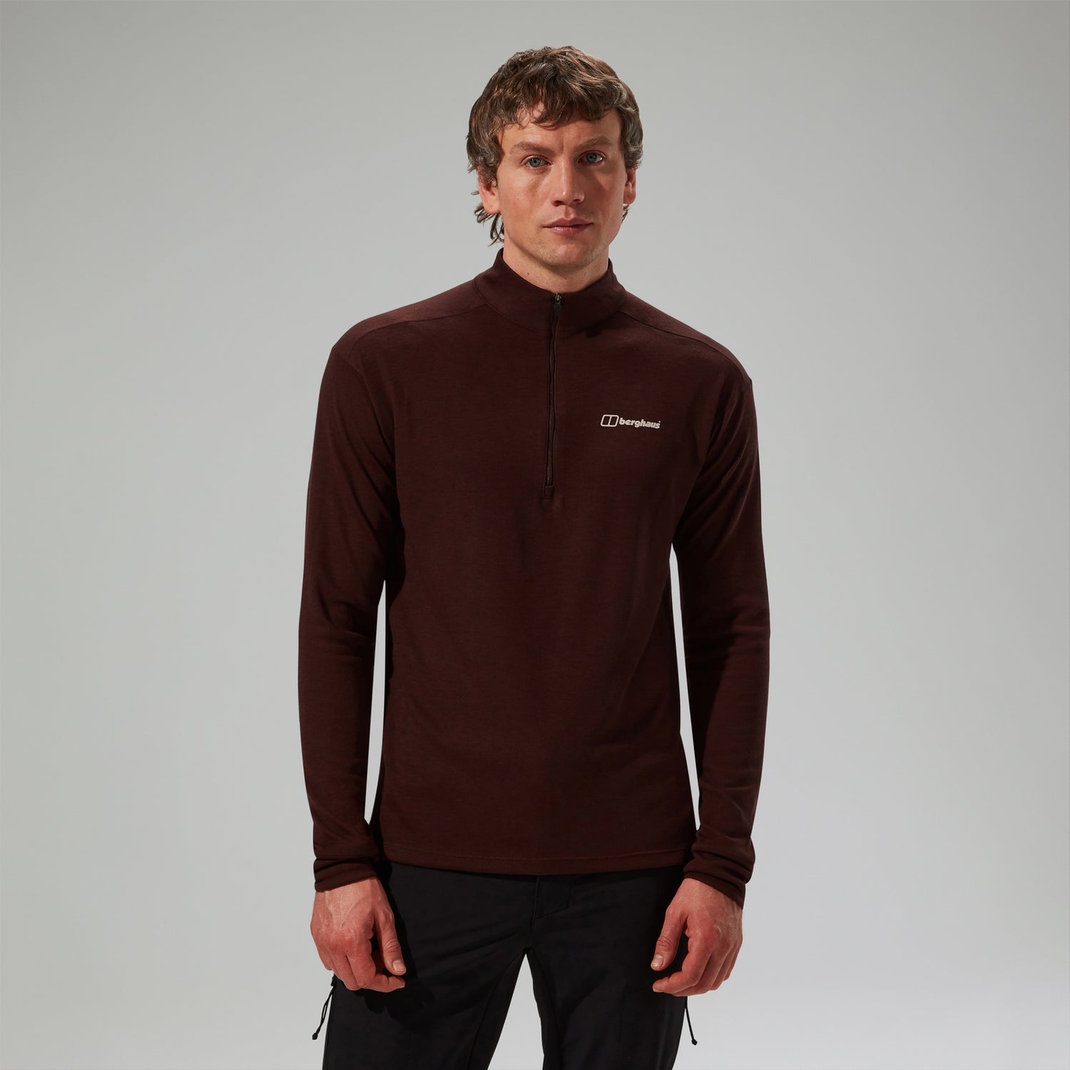 Halb Zip Ivyhill Herren Top Braun S