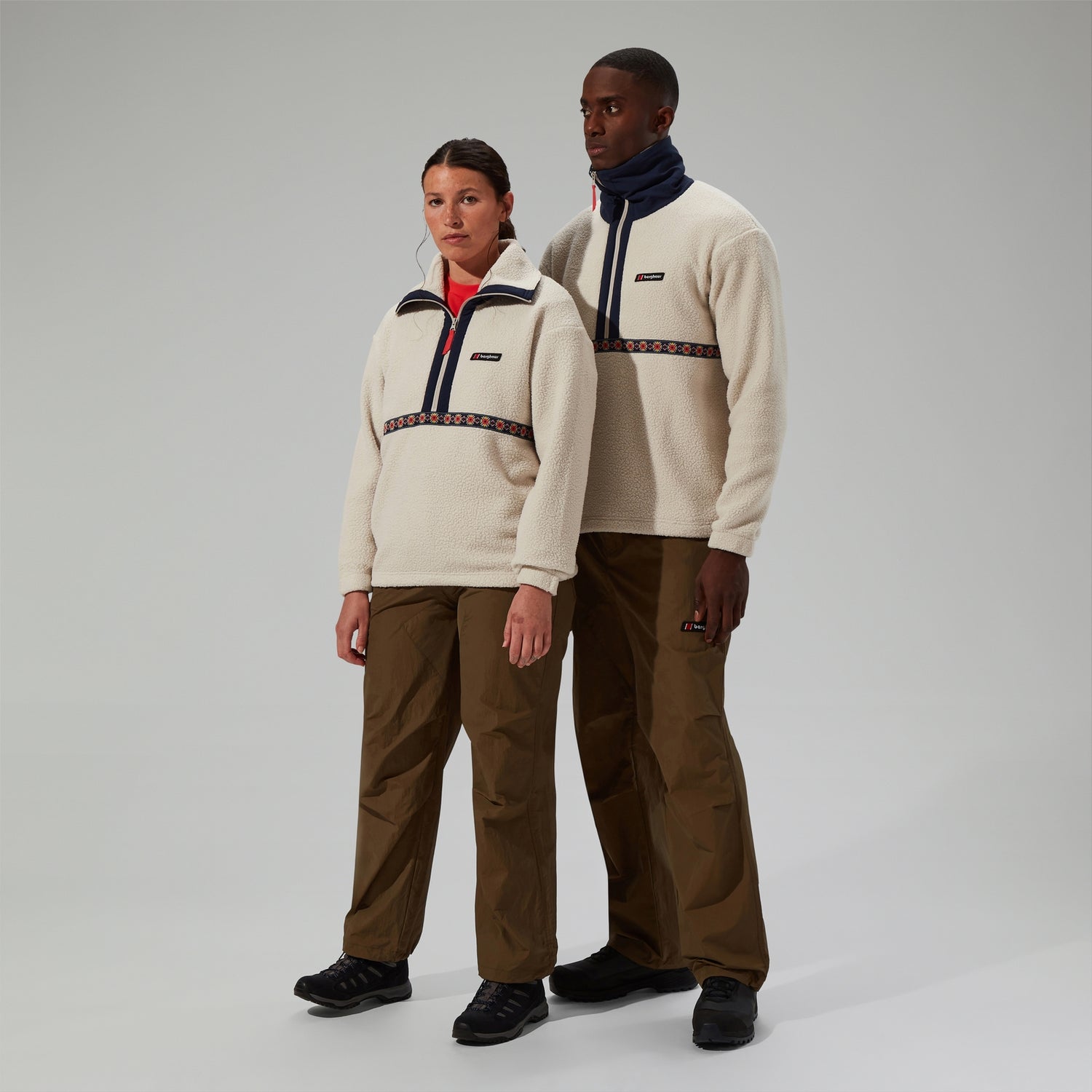 Halb Zip Fleece Rhynie Aztec Unisex Jacke Grau Blau Berghaus DE