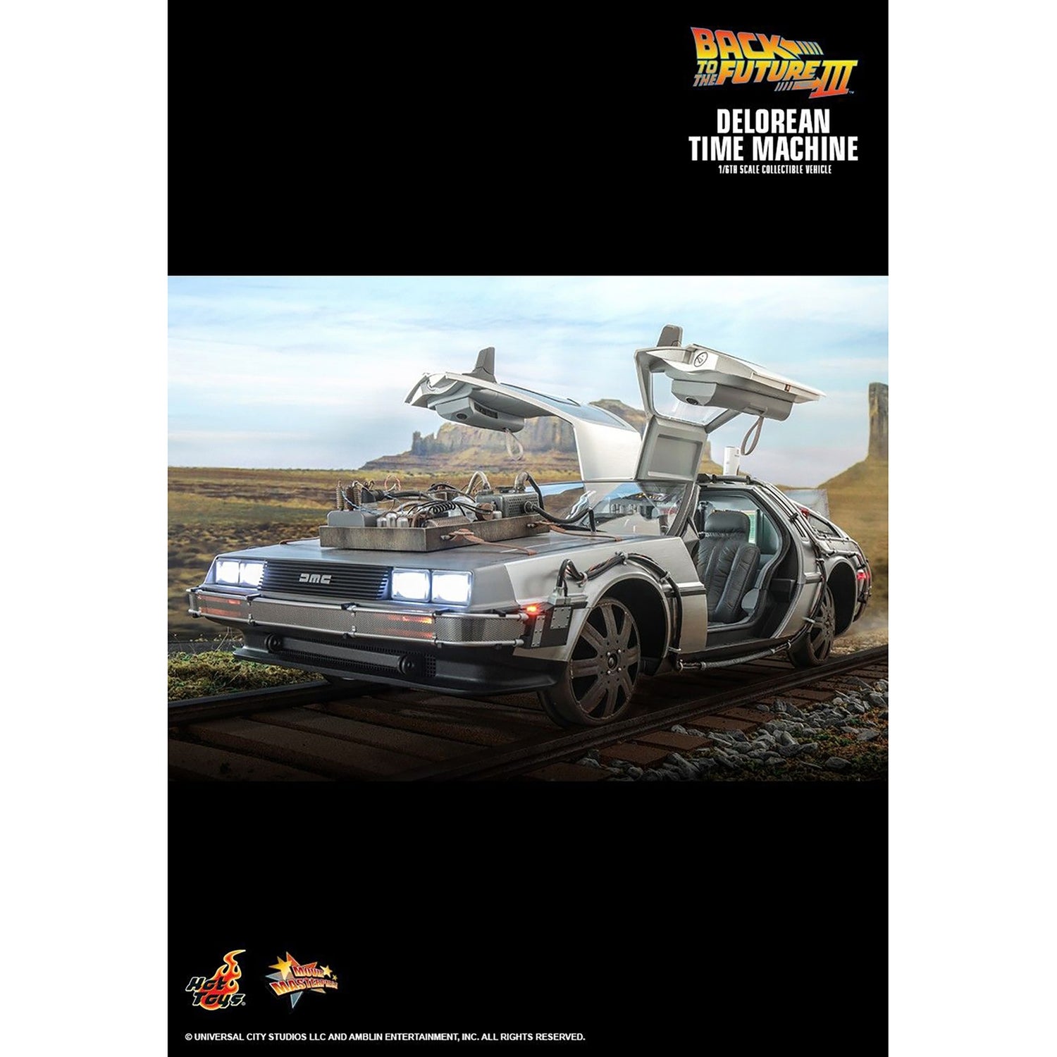 Hot Toys DeLorean Time Machine Back to the Future III 1:6th Scale Light Up Collectible