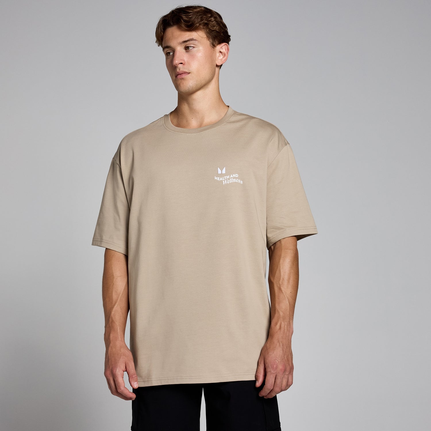 MP Men s Health Wellness Graphic Oversized T Shirt Cashmere MYPROTEIN