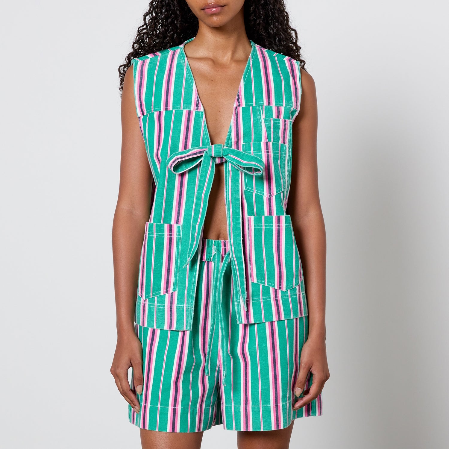 Damson Madder Dilly Striped Denim Gilet