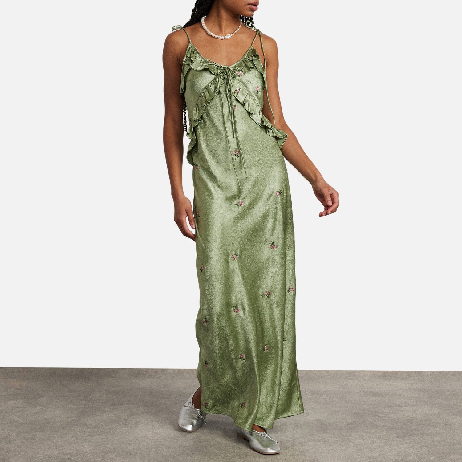 Damson Madder Oceanus Satin Slip Dress