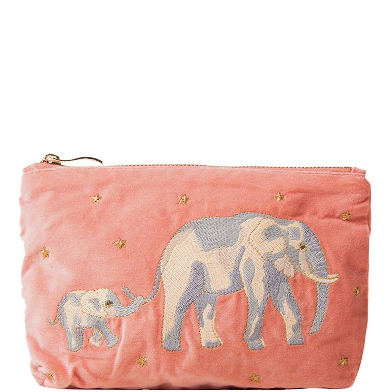 Elizabeth Scarlett Elephant Conservation Collection Coral Velvet Everyday Pouch