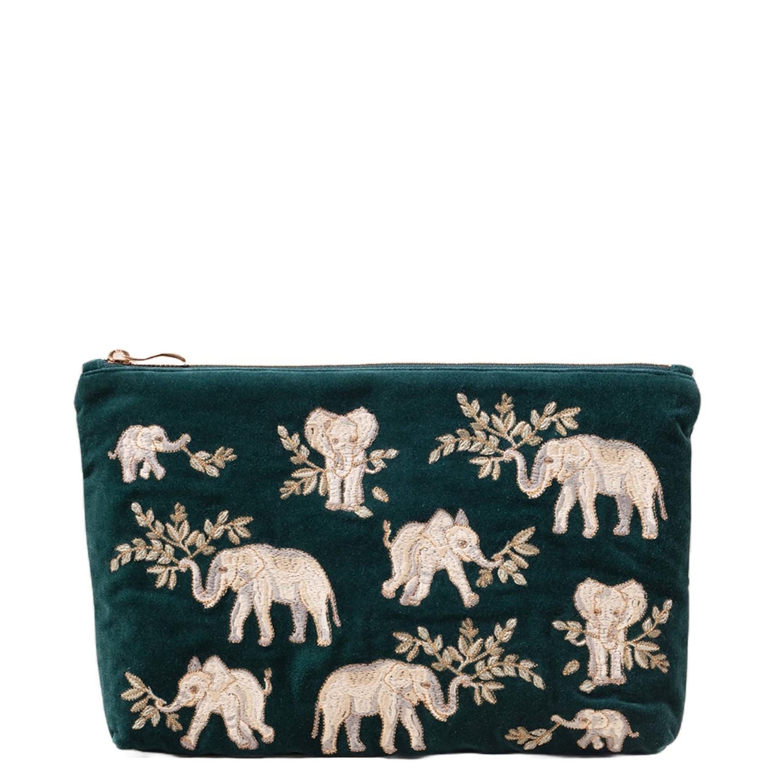 Elizabeth Scarlett Elephant Herd Emerald Everyday Pouch