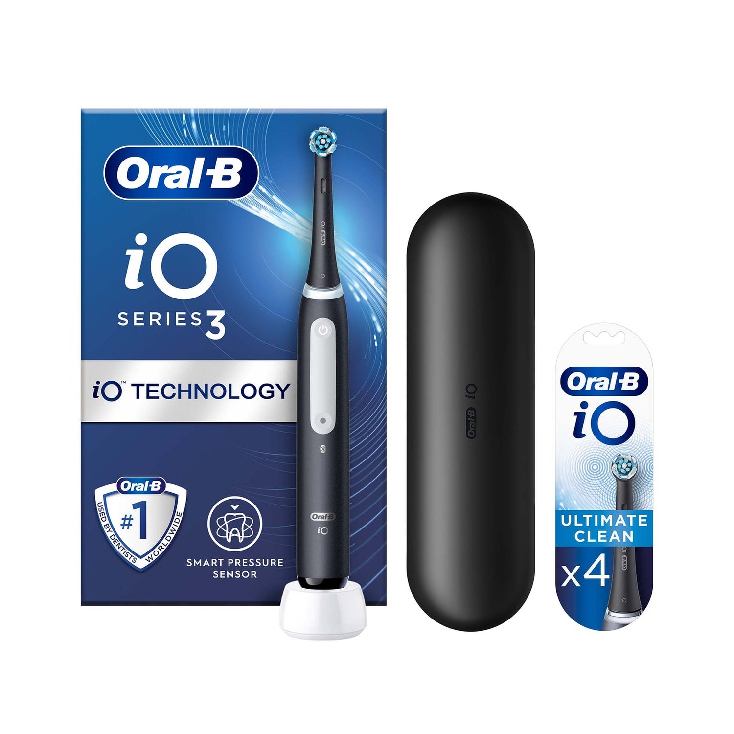 Oral-B iO3 Matte Black Electric Toothbrush with Travel Case