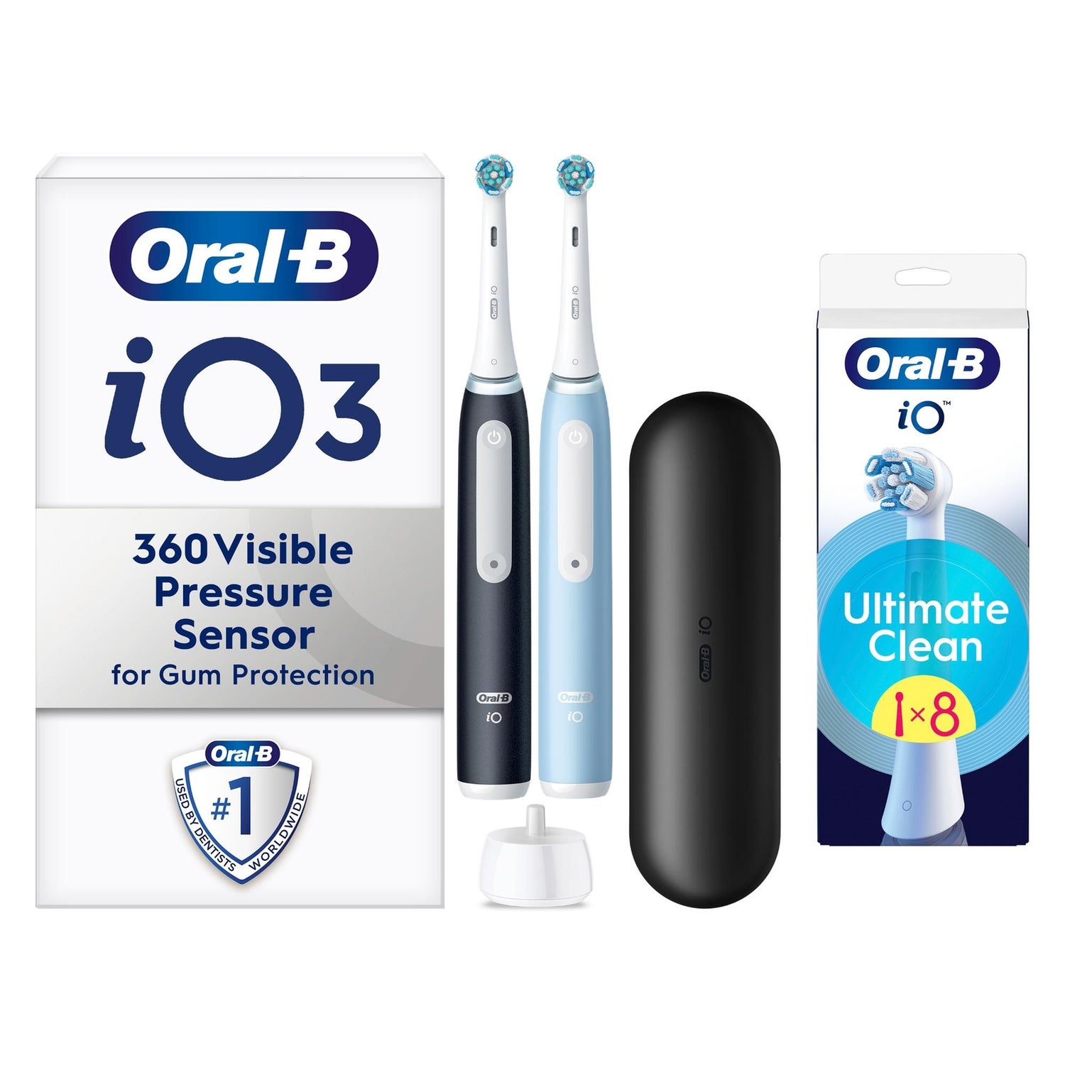 Oral-B iO 3 Black & Blue Electric Toothbrushes