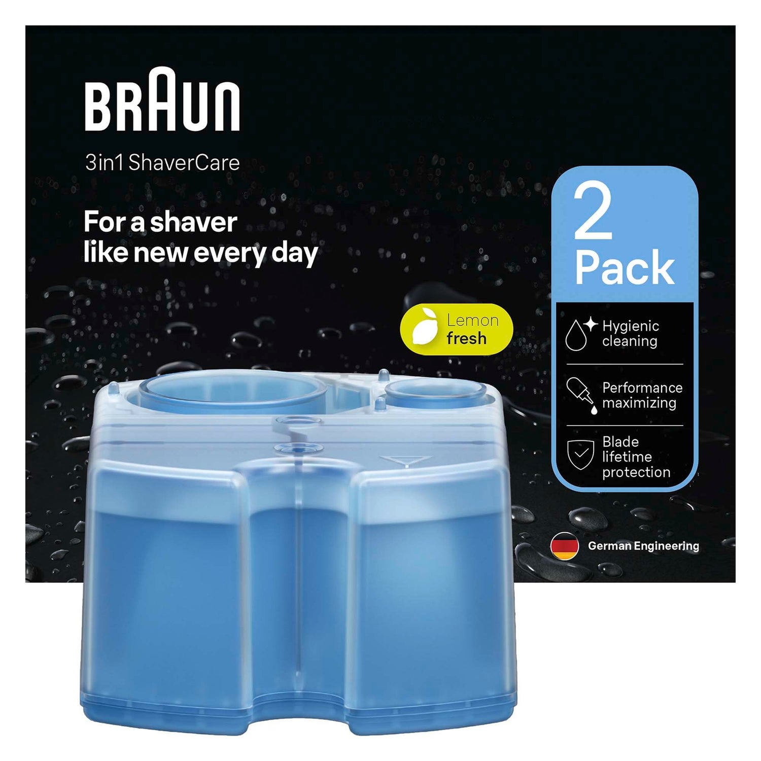 Braun 3in1 ShaverCare SmartCare Center Cleaning Cartridges, 2 Pack
