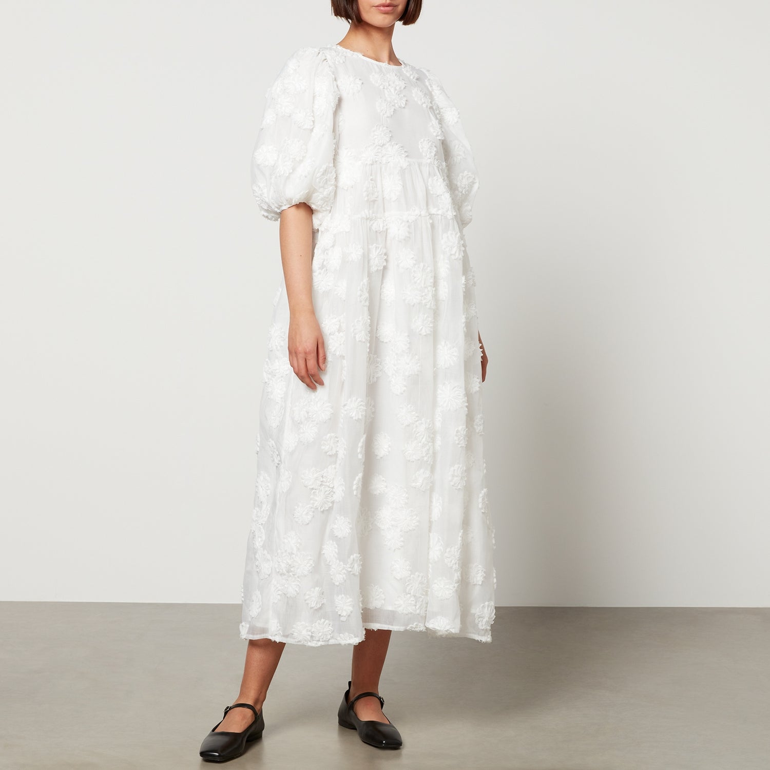 Sister Jane Dream Hazelnut Floral-Jacquard Midi Dress - S/UK 8