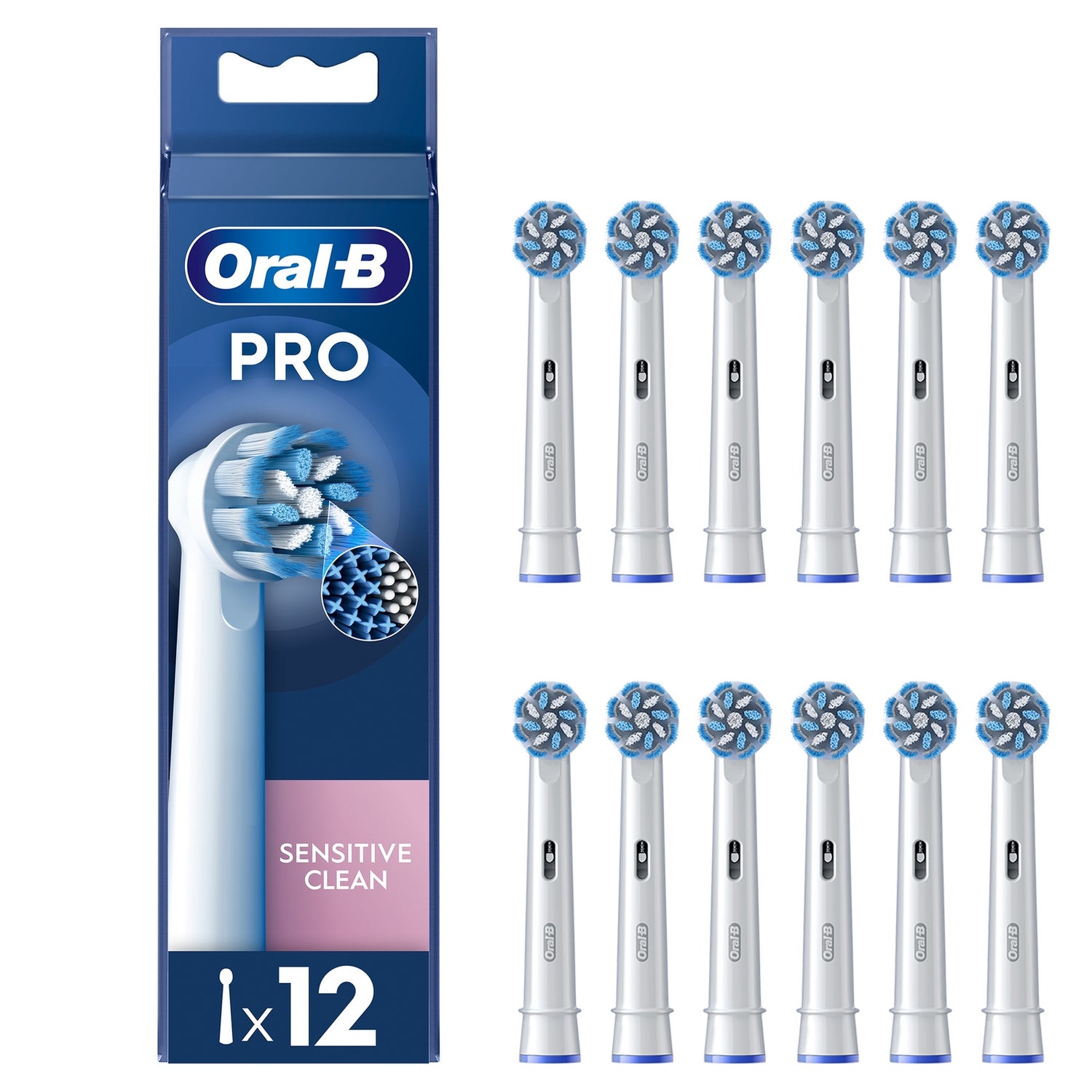Oral-B Pro Sensitive Clean Opzetborstels - 12 Stuks