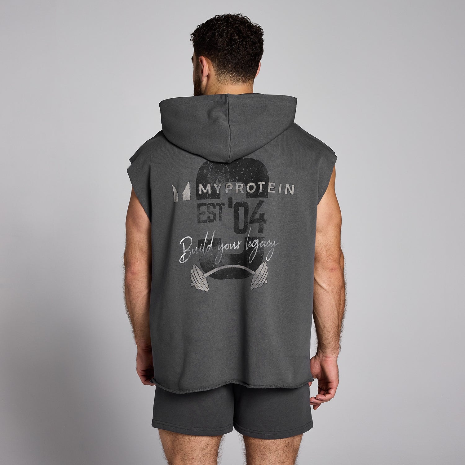 Débardeur à capuche MP Origin Graphic pour hommes – Gris délavé  - XS
