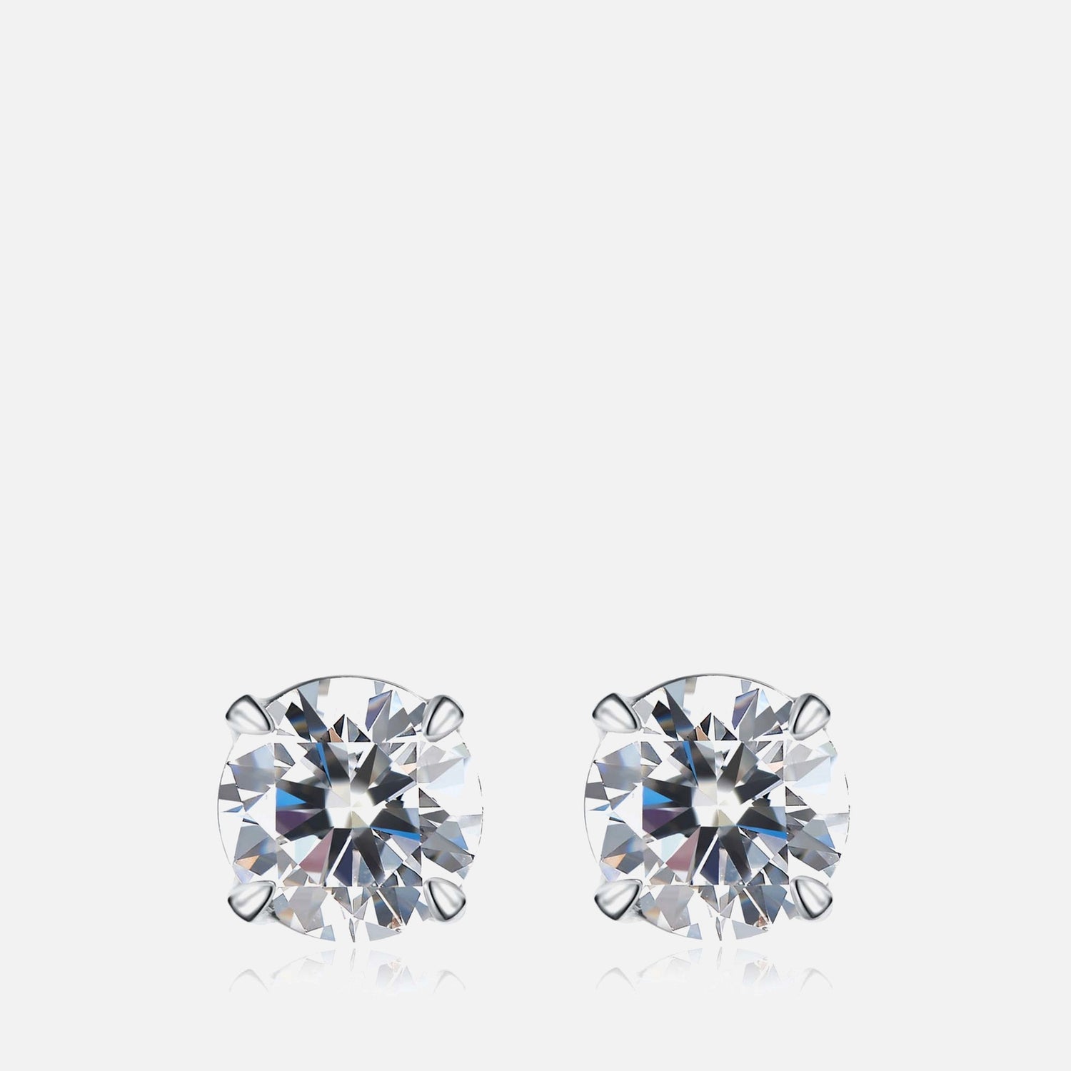 Carat London Eternal 9k White Gold Four Prong Studs