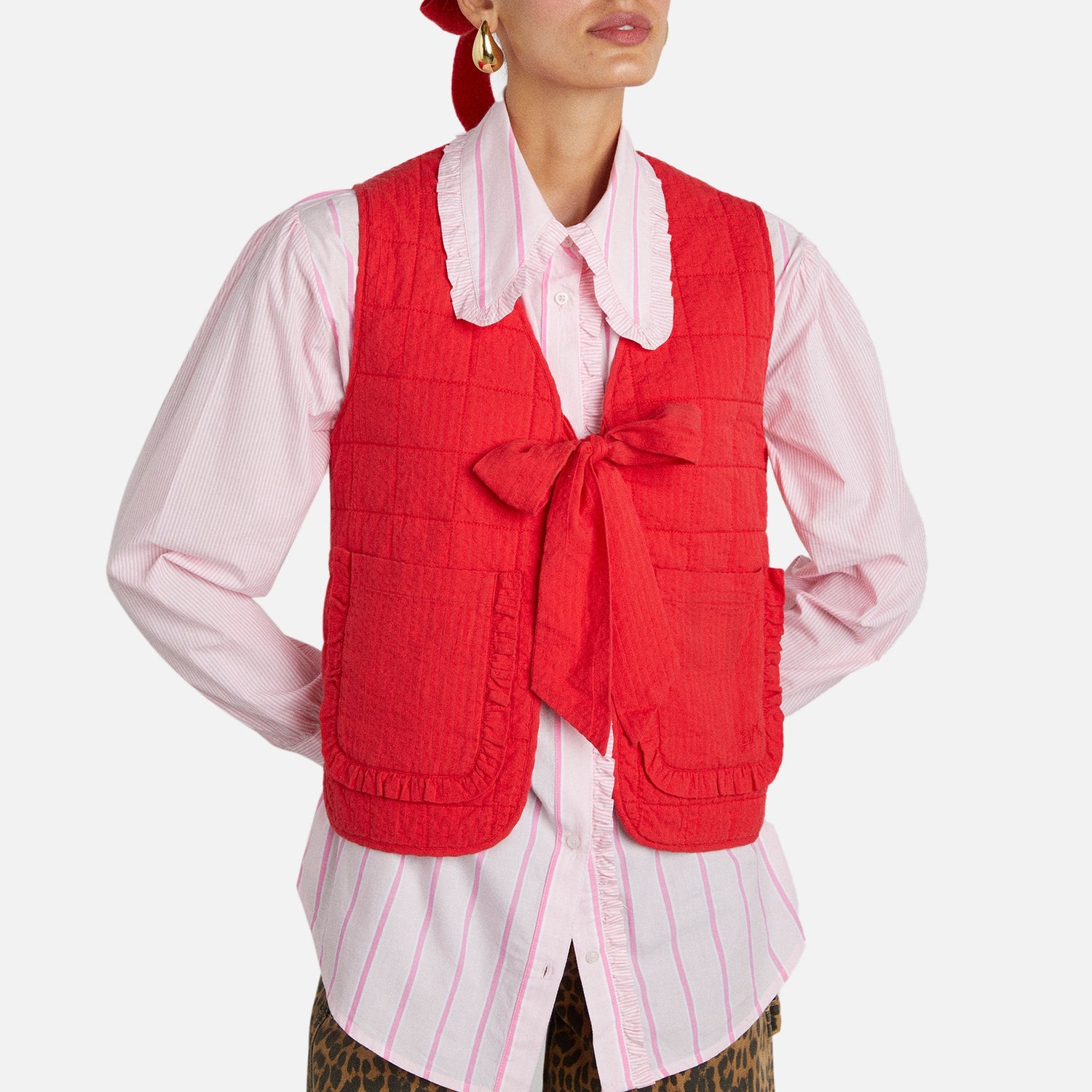 Damson Madder Arte Organic Brushed Cotton Gilet