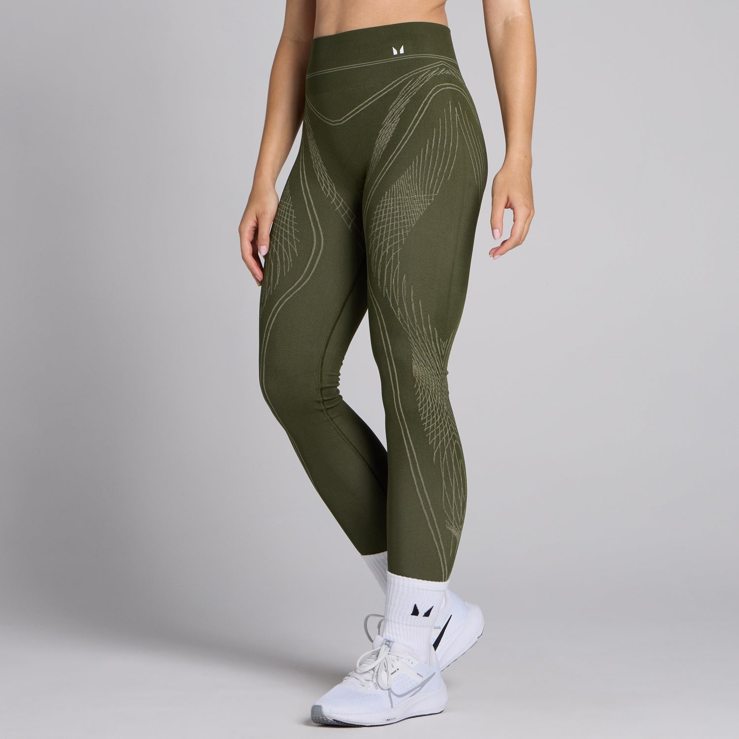 MP Women's Tempo Seamless Linear Leggings - Dark Olive