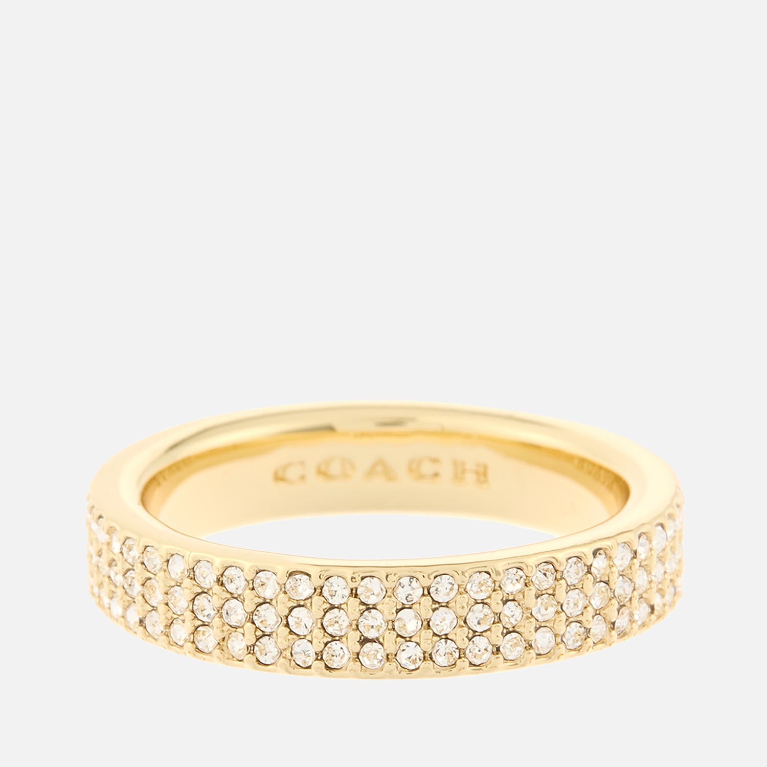Coach Gold-Plated Cubic Zirconia Ring