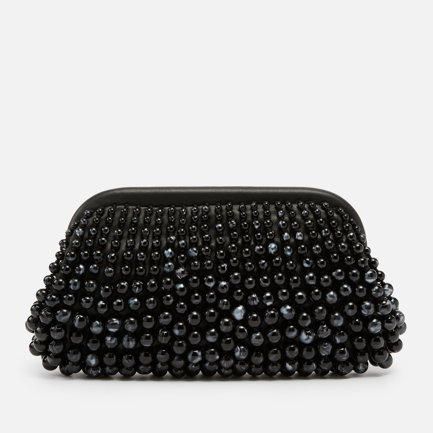 Cult Gaia Nia Leather & Beaded Acrylic Clutch