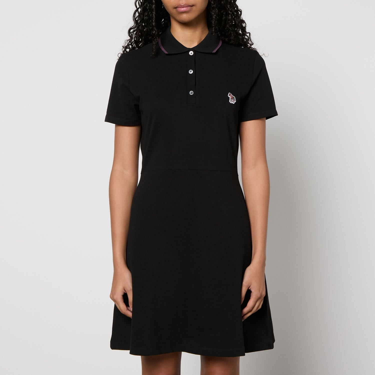 PS Paul Smith Zebra Cotton-Piqué Polo Dress - M - Black