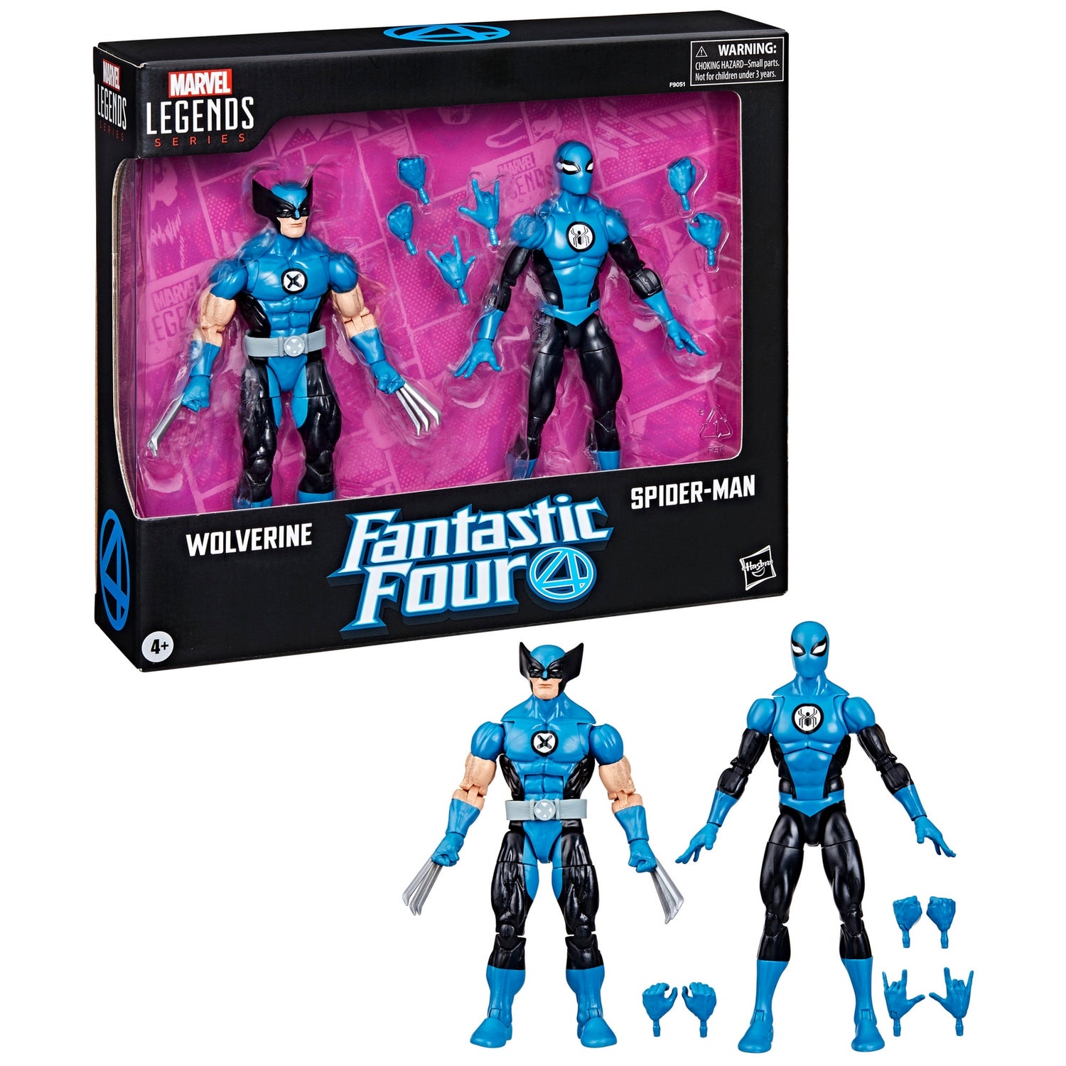 Hasbro Marvel Legends Series Wolverine and Spider-Man, Fantastic Four Comics 6" Action Figures