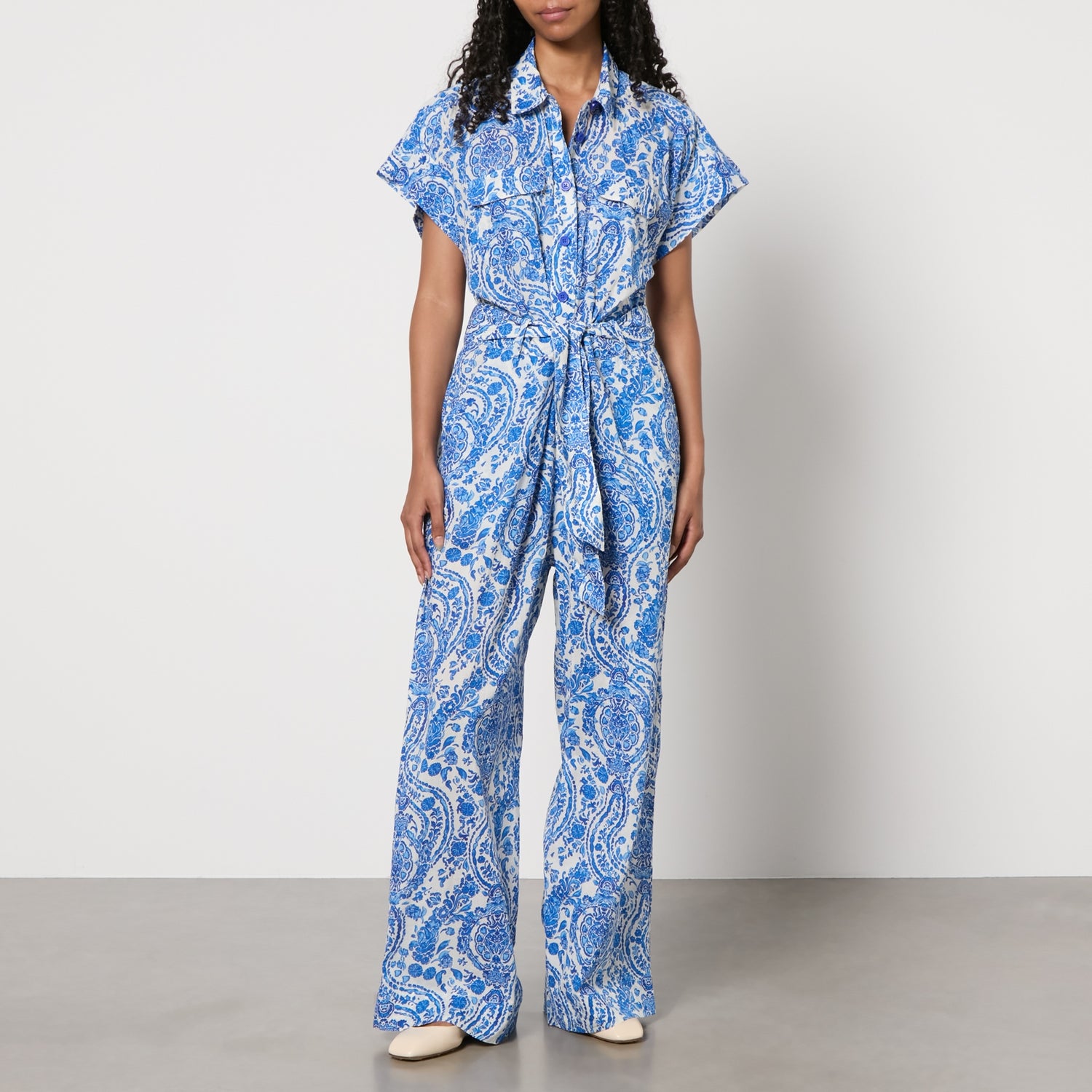 Lollys Laundry Mathilde Paisley Printed Cotton Jumpsuit - S