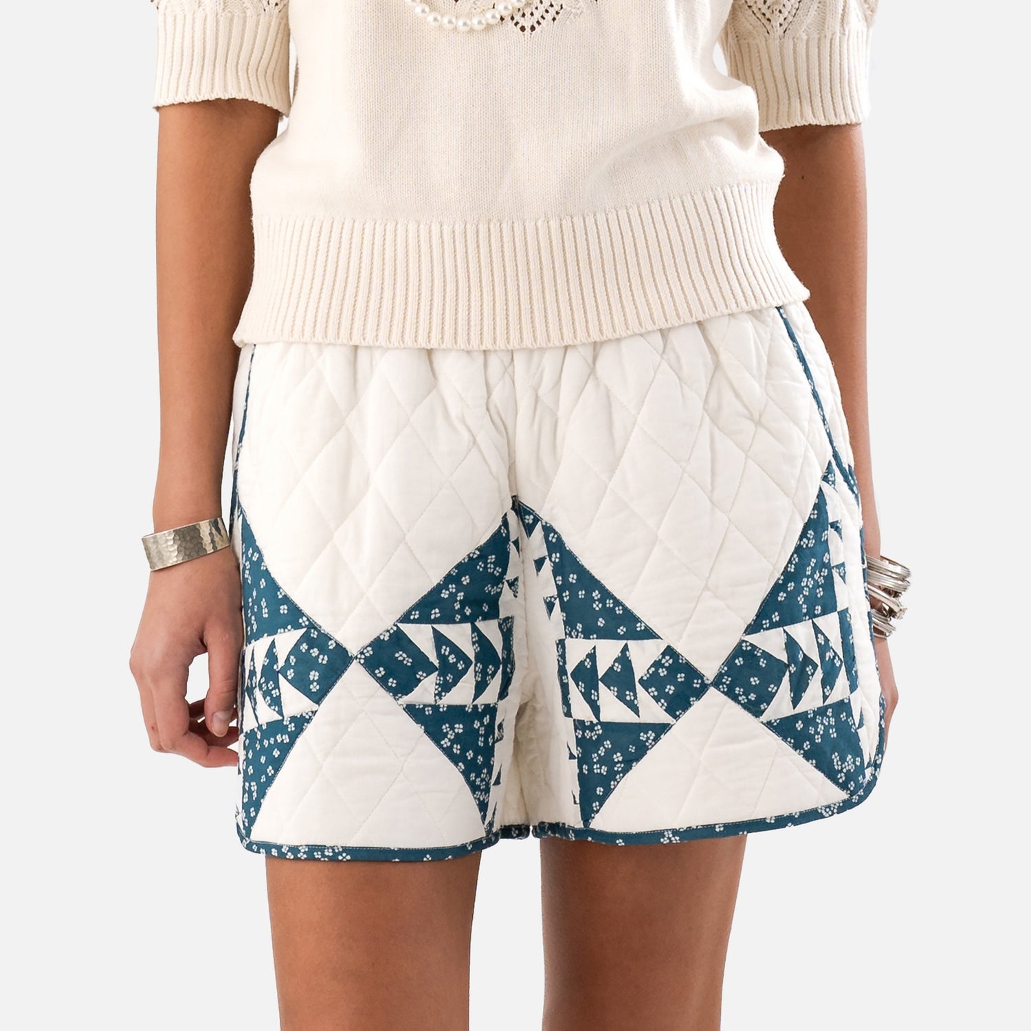 Lollys Laundry Adie Quilted Cotton Shorts - L