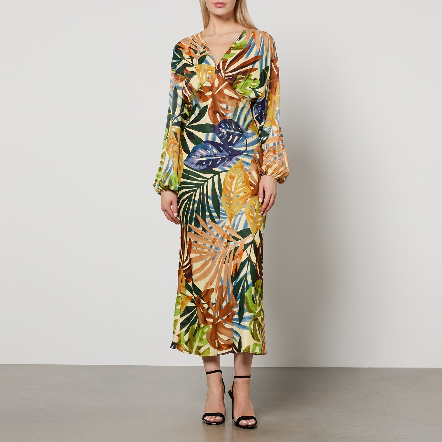 Never Fully Dressed Emma Floral-Print Satin Dress - UK 6