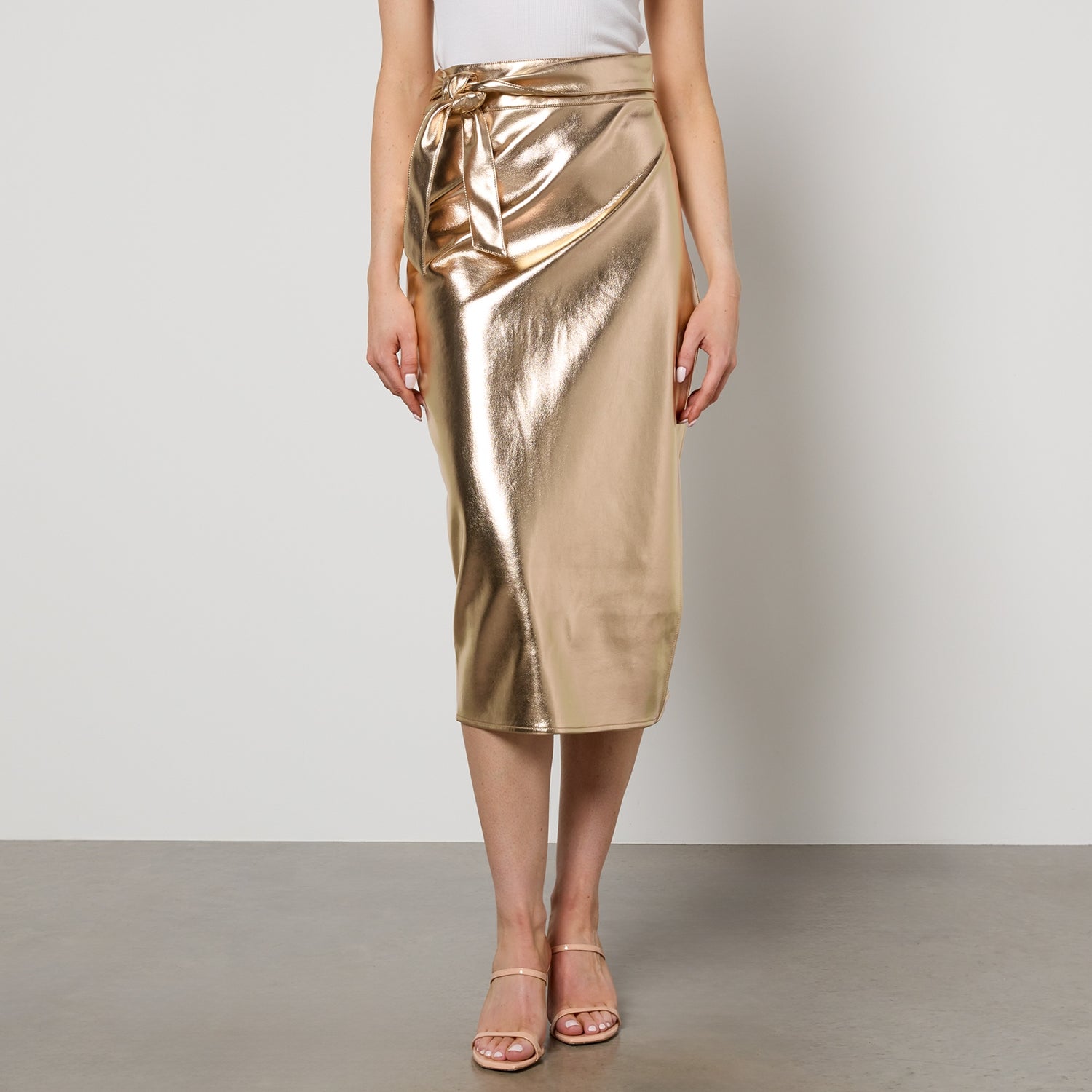 Never Fully Dressed Jaspre Faux Leather Midi Skirt - UK 10