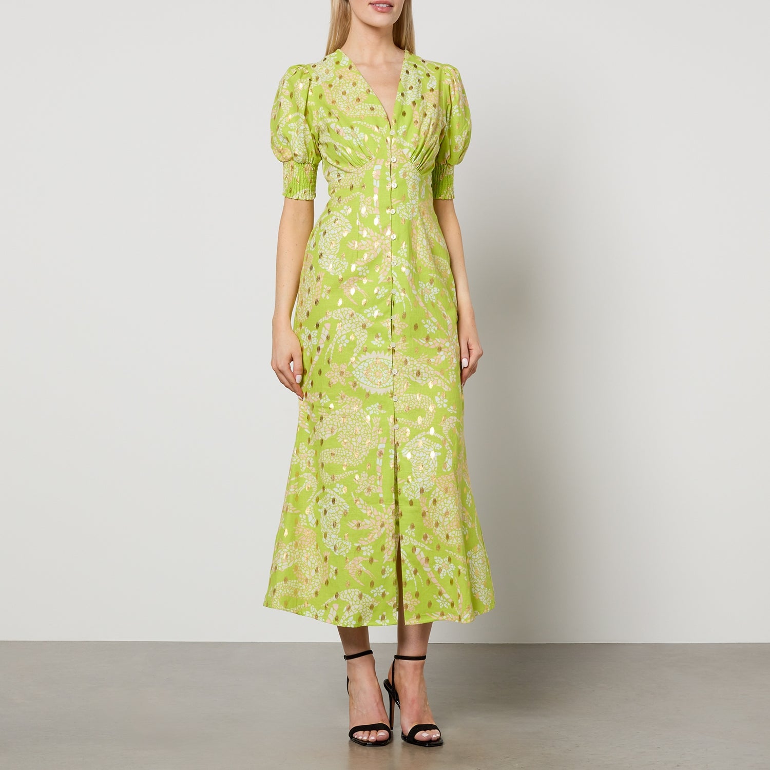 Never Fully Dressed Lindos Printed Cotton-Blend Dress - UK 6