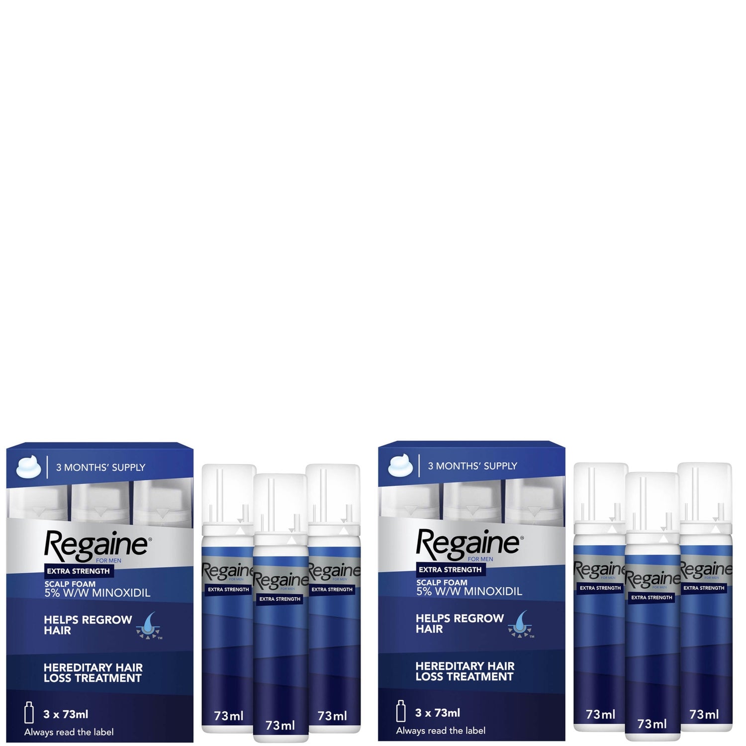 Regaine For Men Extra Strength Re-Growth Scalp Foam with 5% Minoxidil - 6 Month Supply Bundle