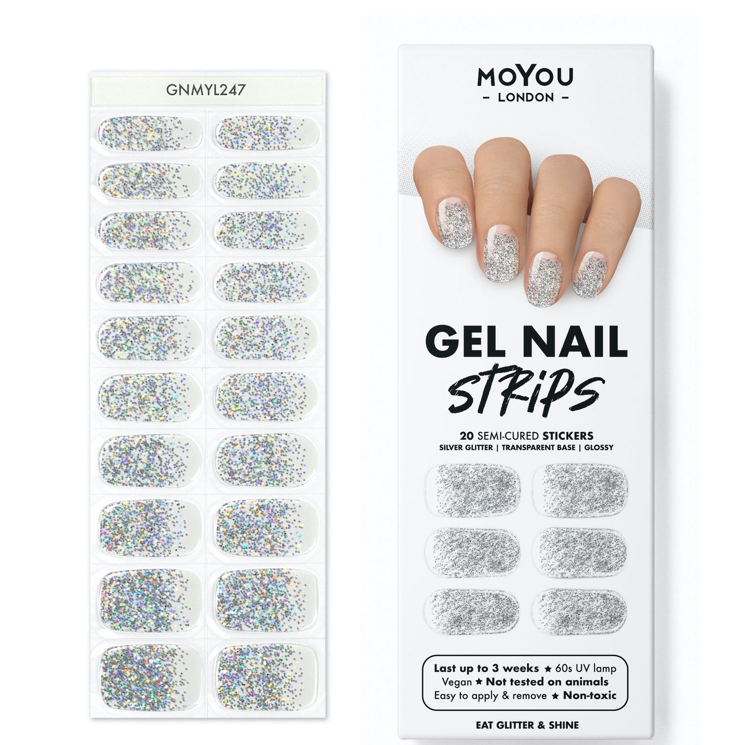 MoYou Gel Nail Strip - Glitters (Various Options)