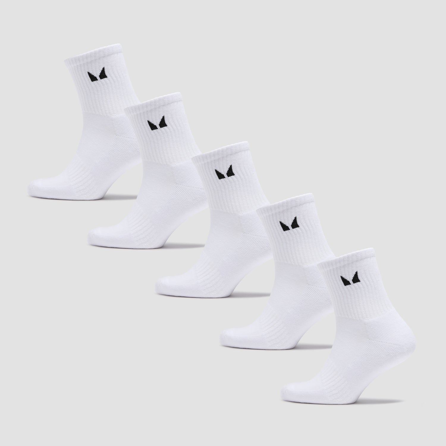 MP Unisex Crew Socks (5 Pack) - White - UK 9-11