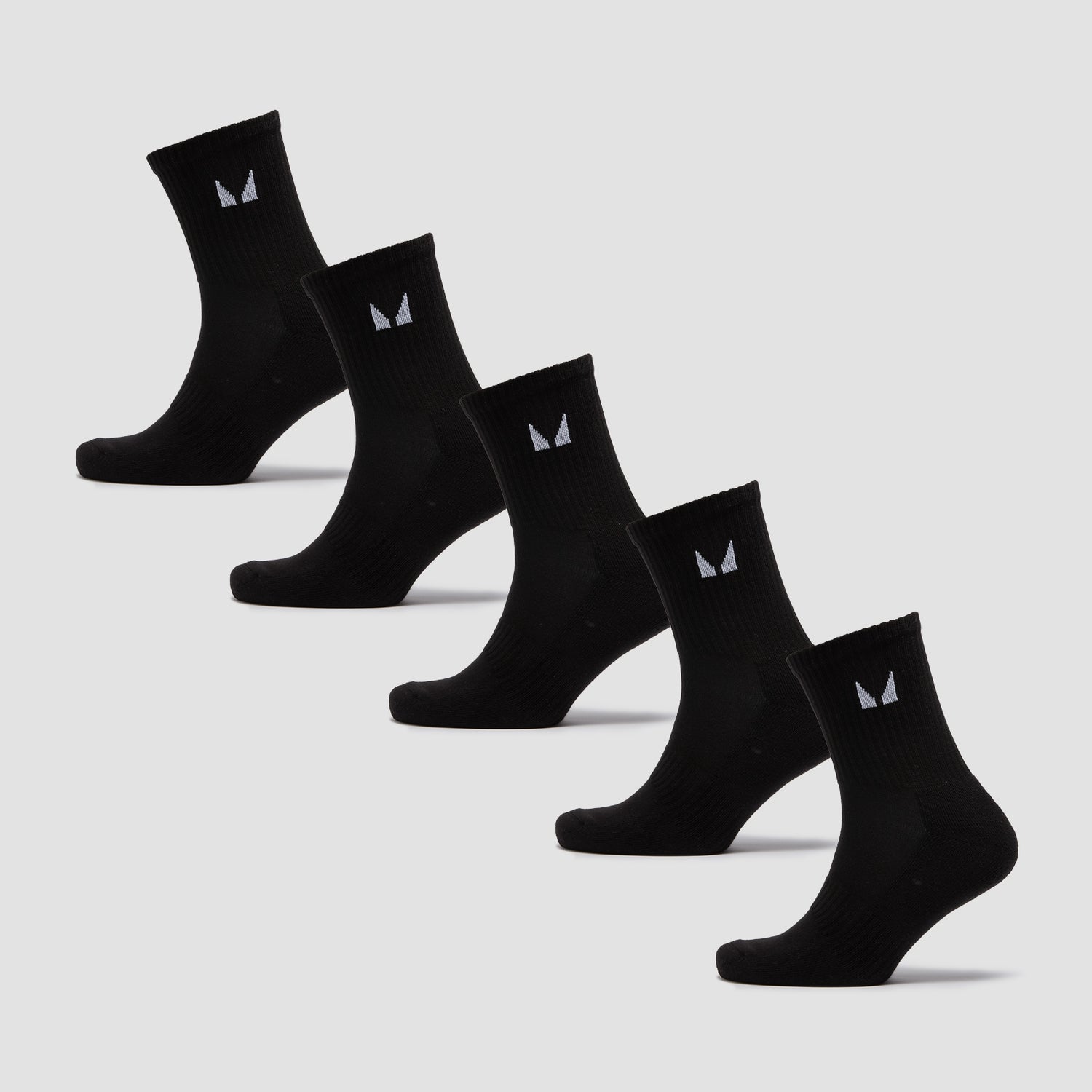 MP Unisex Crew Socks (5 Pack) - Black - UK 6-8