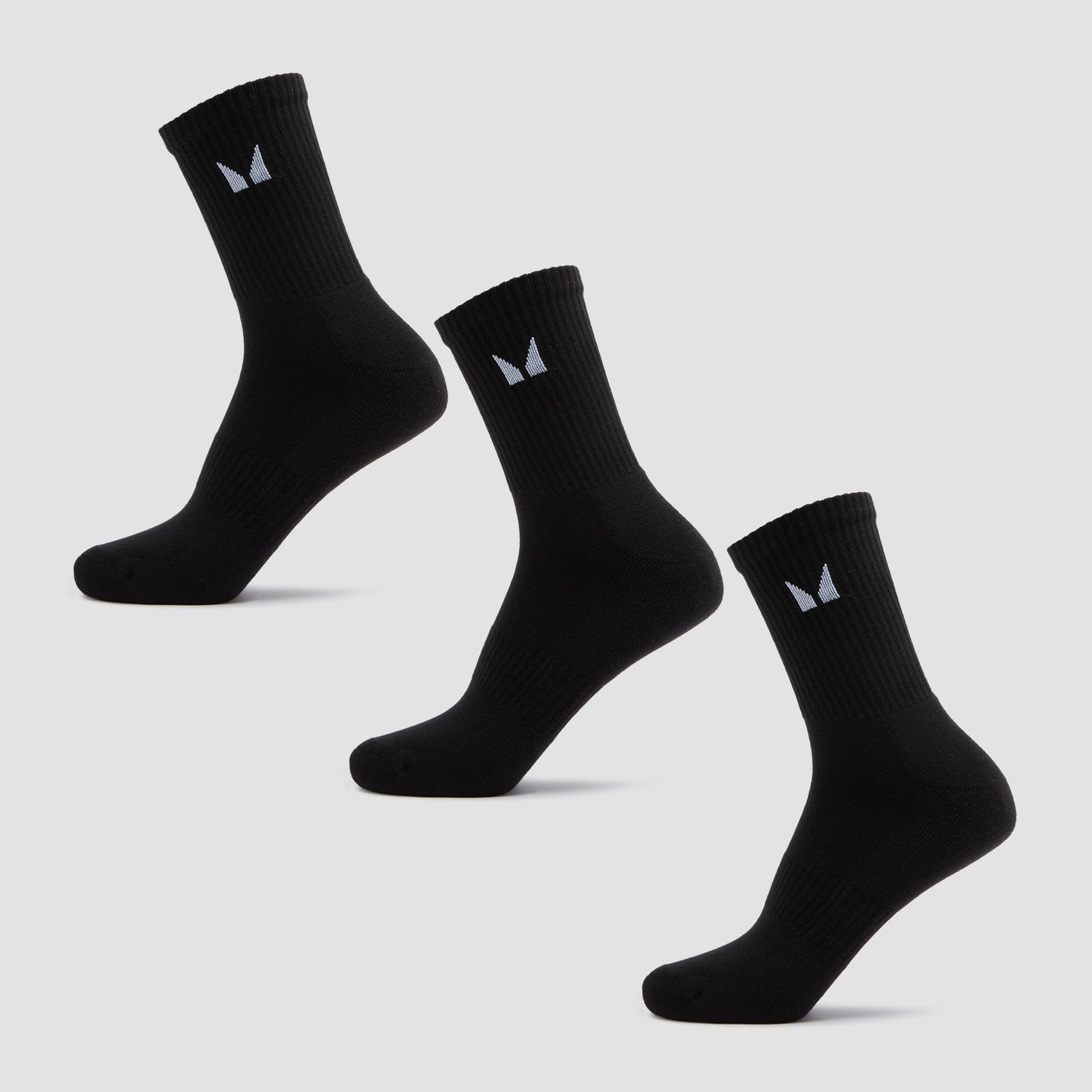 MP Unisex Crew Socks (3 Pack) - Black - UK 6-8