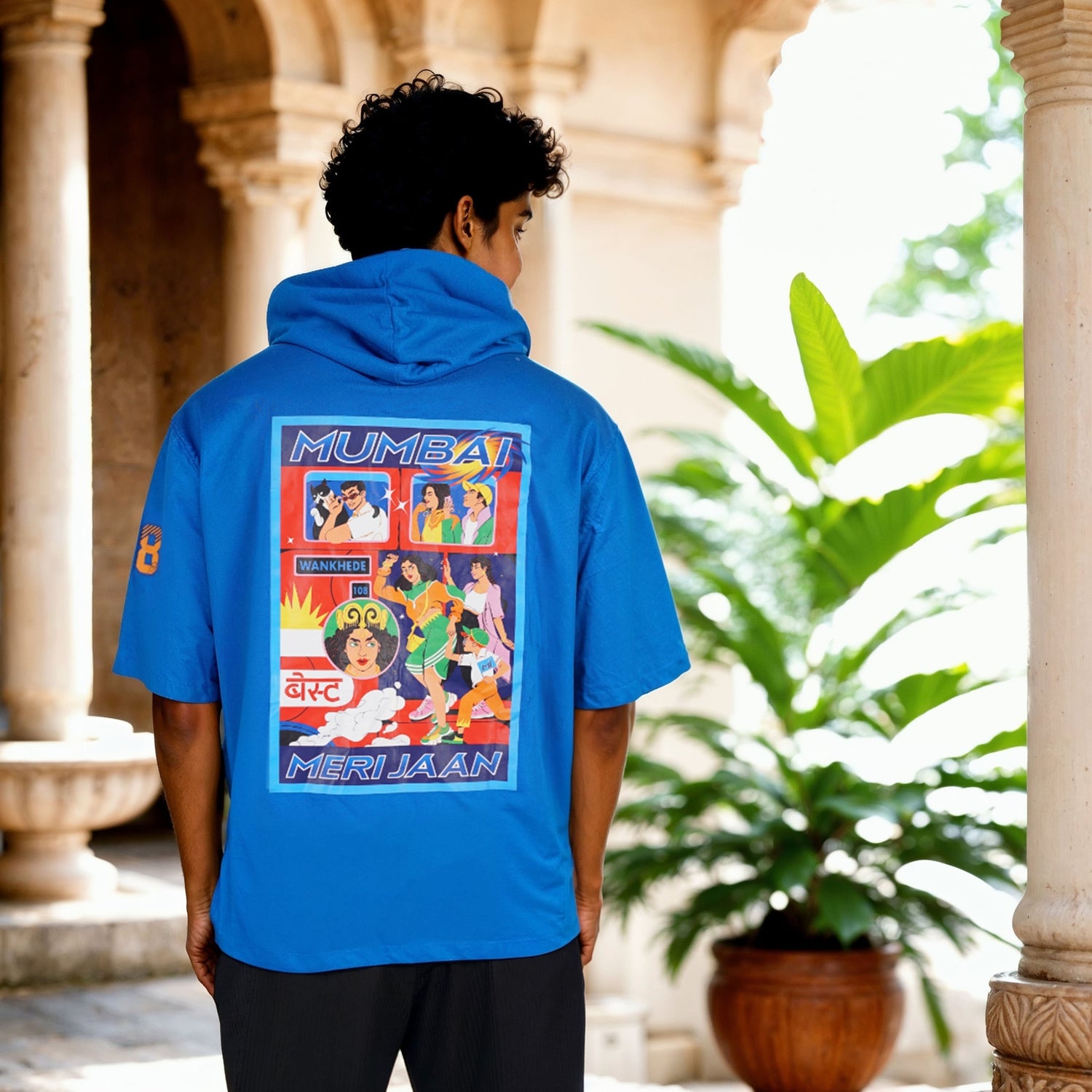 Printed hooded t shirt outlet
