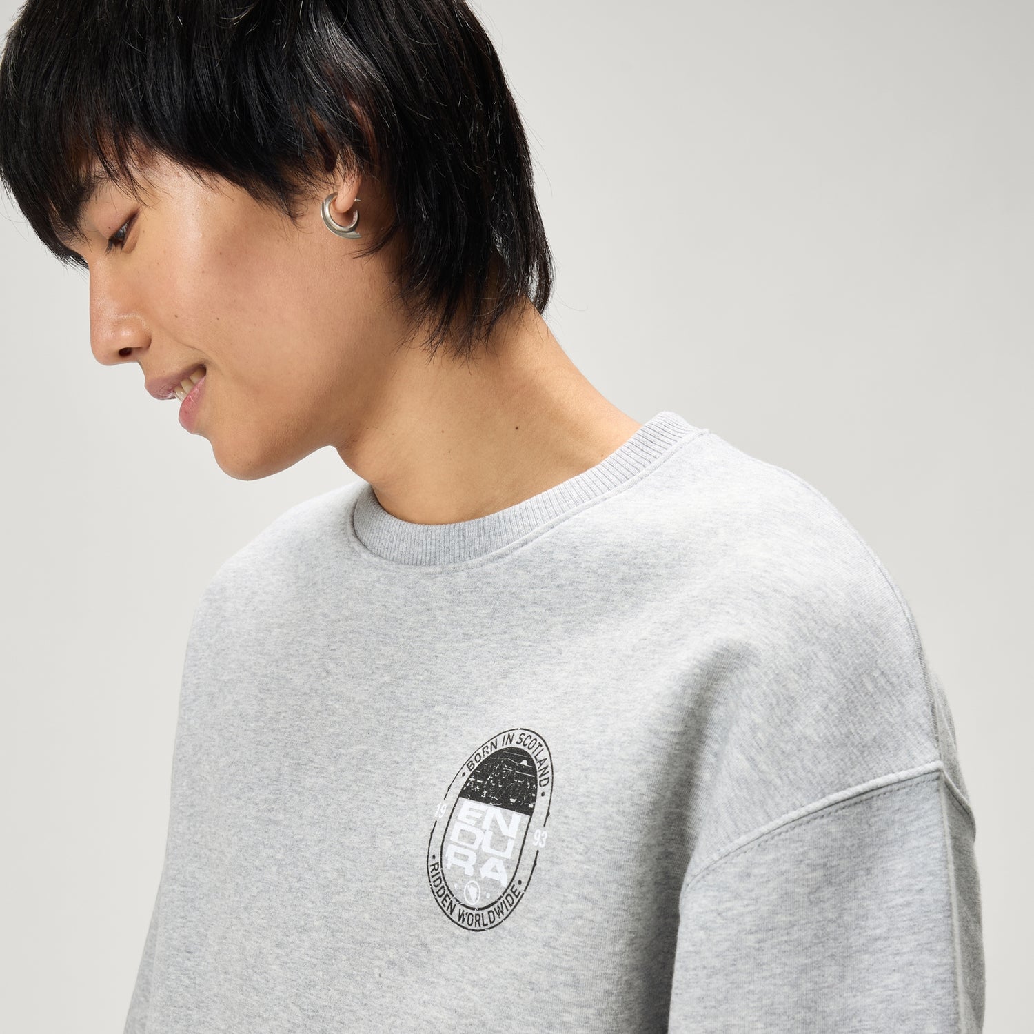Unisex 'Ninety Three' Sweatshirt - Heathered Grey - L