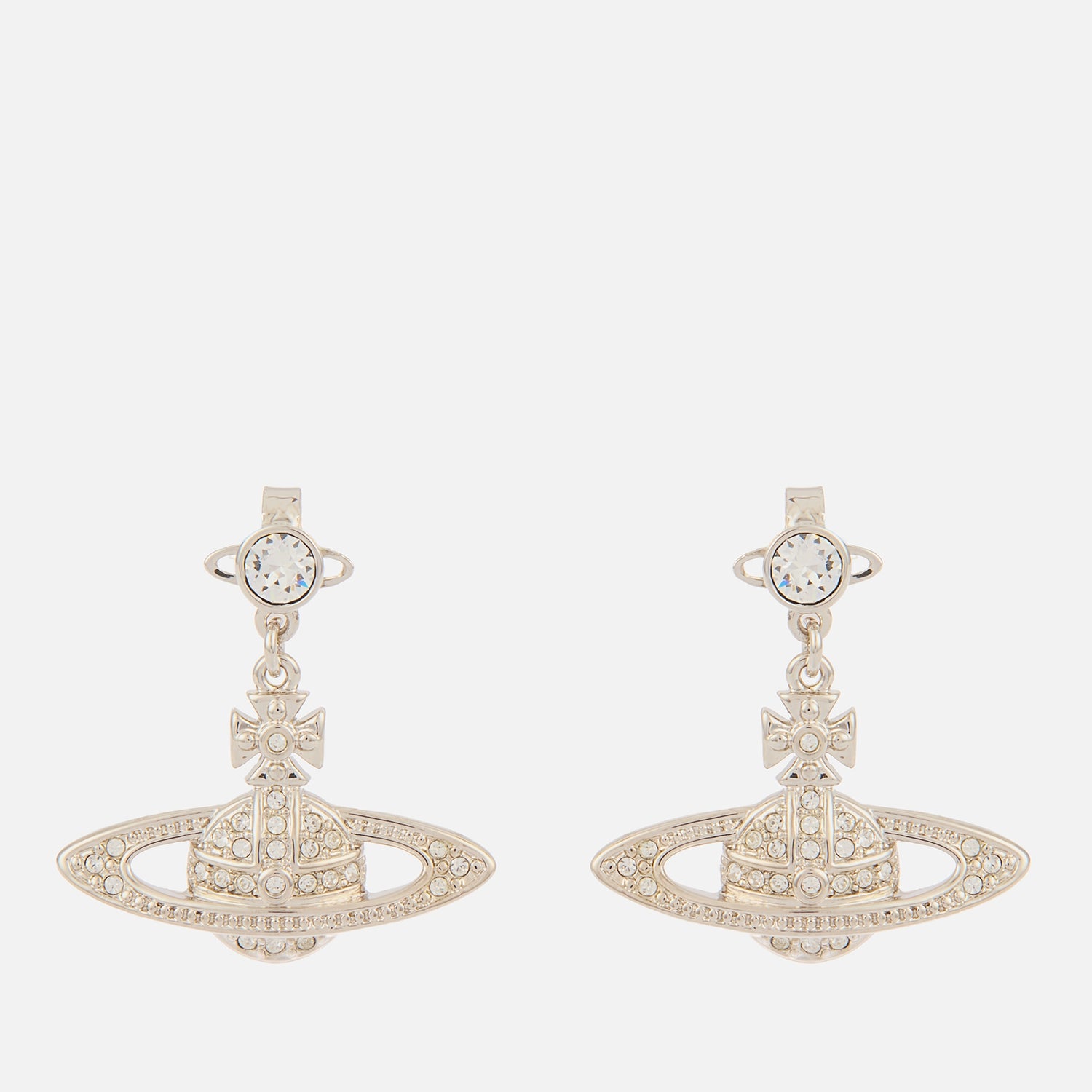 Vivienne Westwood Mini Bas Relief Platinum-Plated Drop Earrings