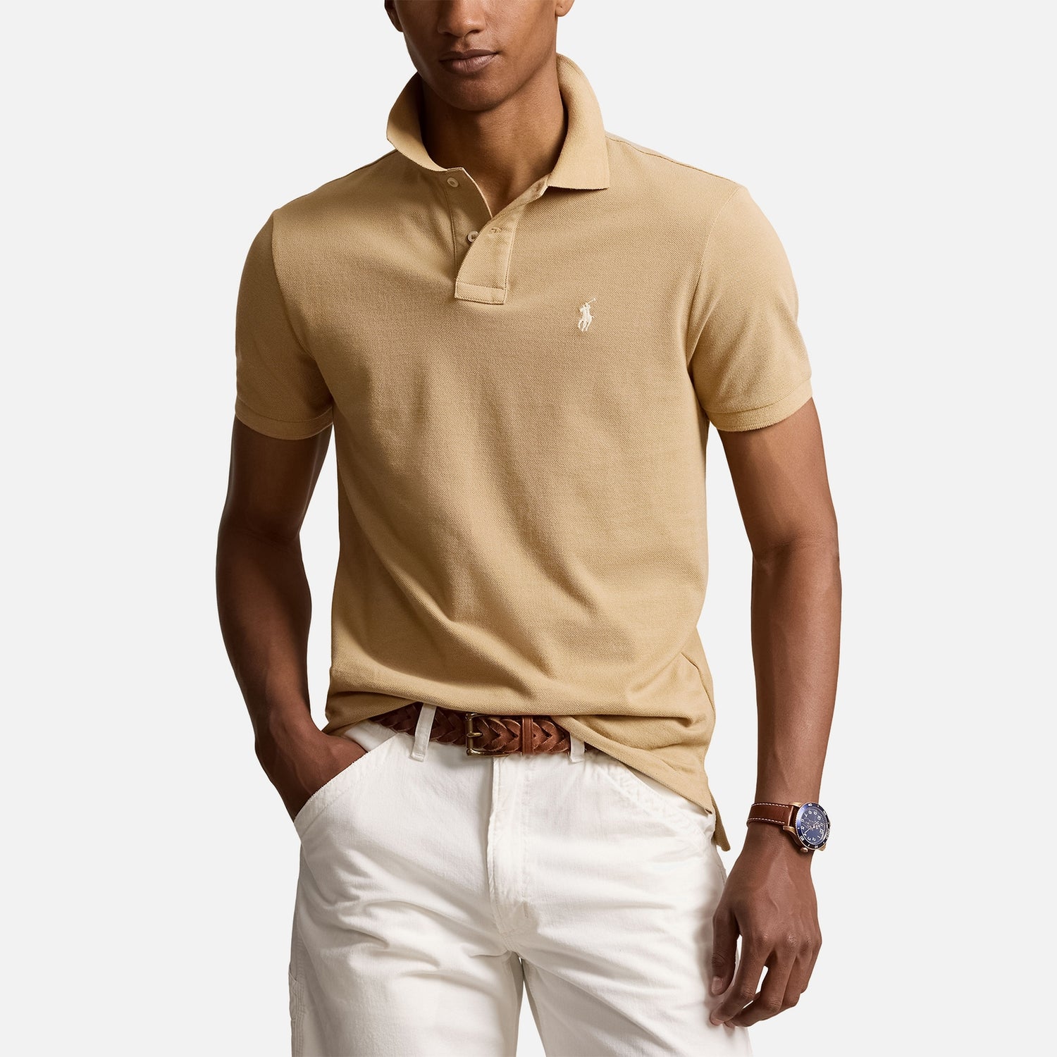Polo Ralph Lauren Cotton Pique Custom Slim Fit Polo Shirt TheHut