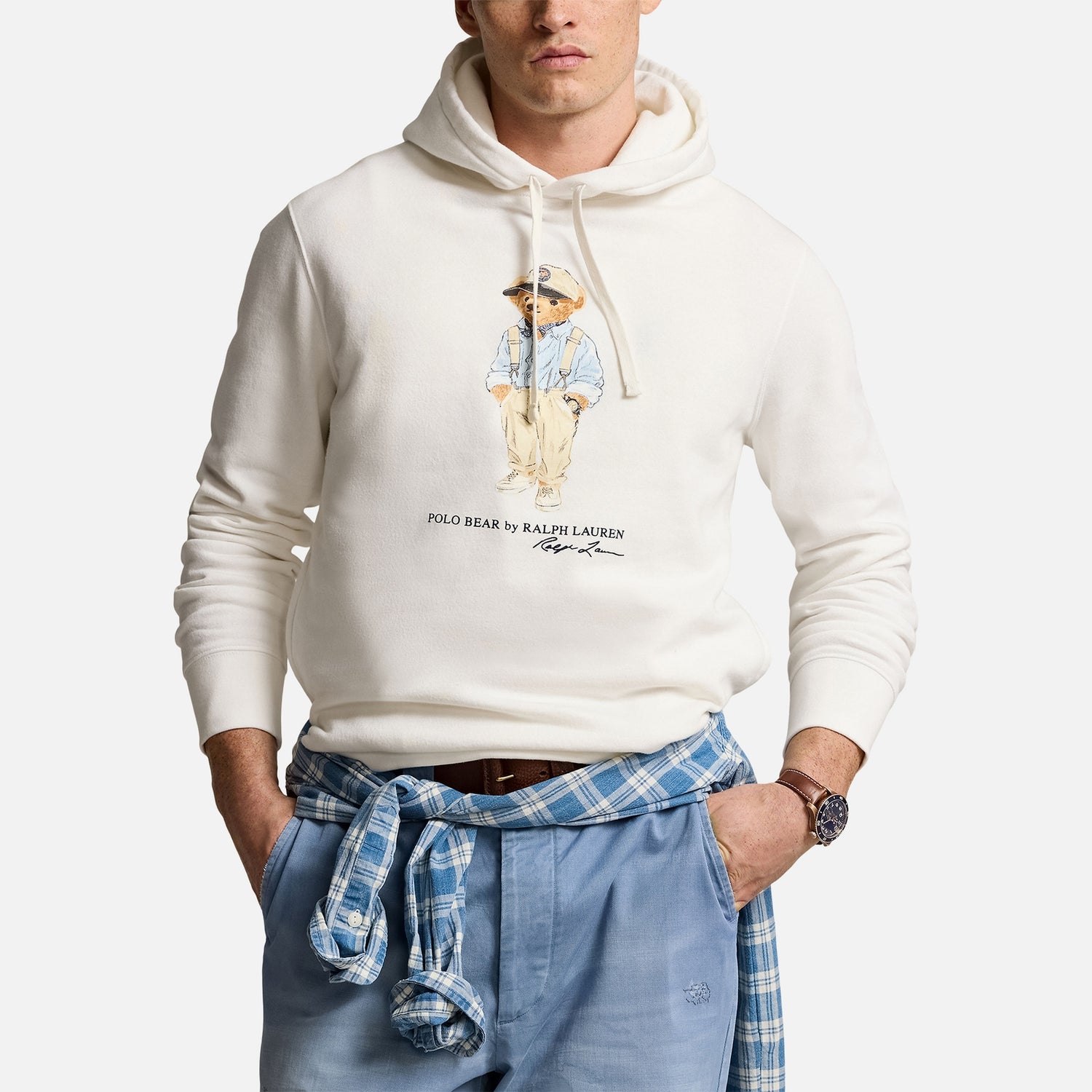 Polo Ralph Lauren Bear Fleece-Lined Cotton-Jersey Hoodie